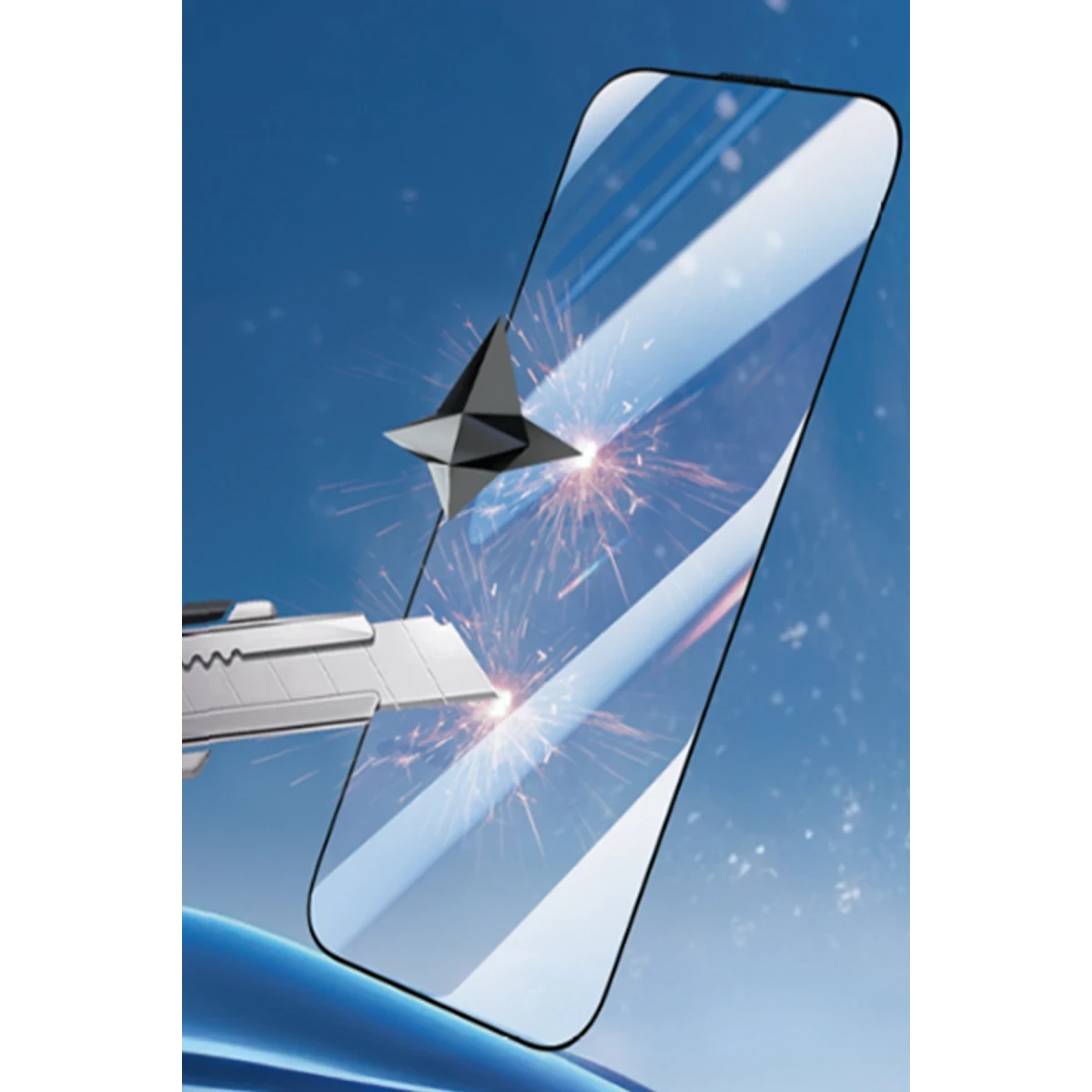 URR Apple iPhone 17 Pro Max Sapphire 3X HD Cam Ekran Koruyucu - Siyah