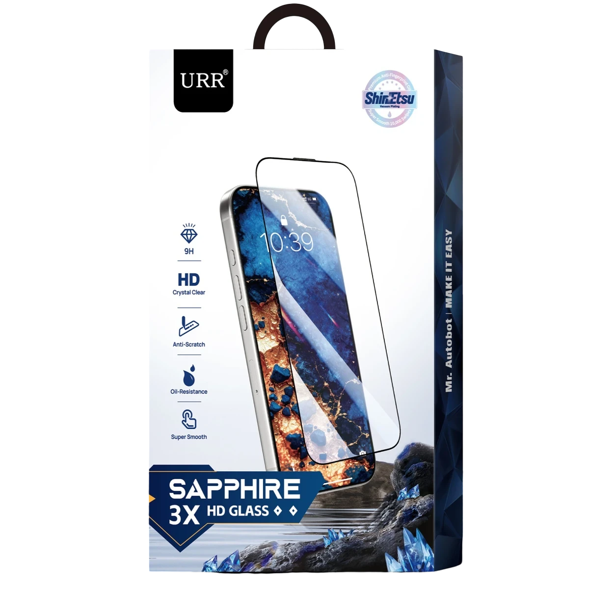 URR Apple iPhone 16 Pro Max Sapphire 3X HD Cam Ekran Koruyucu - Siyah