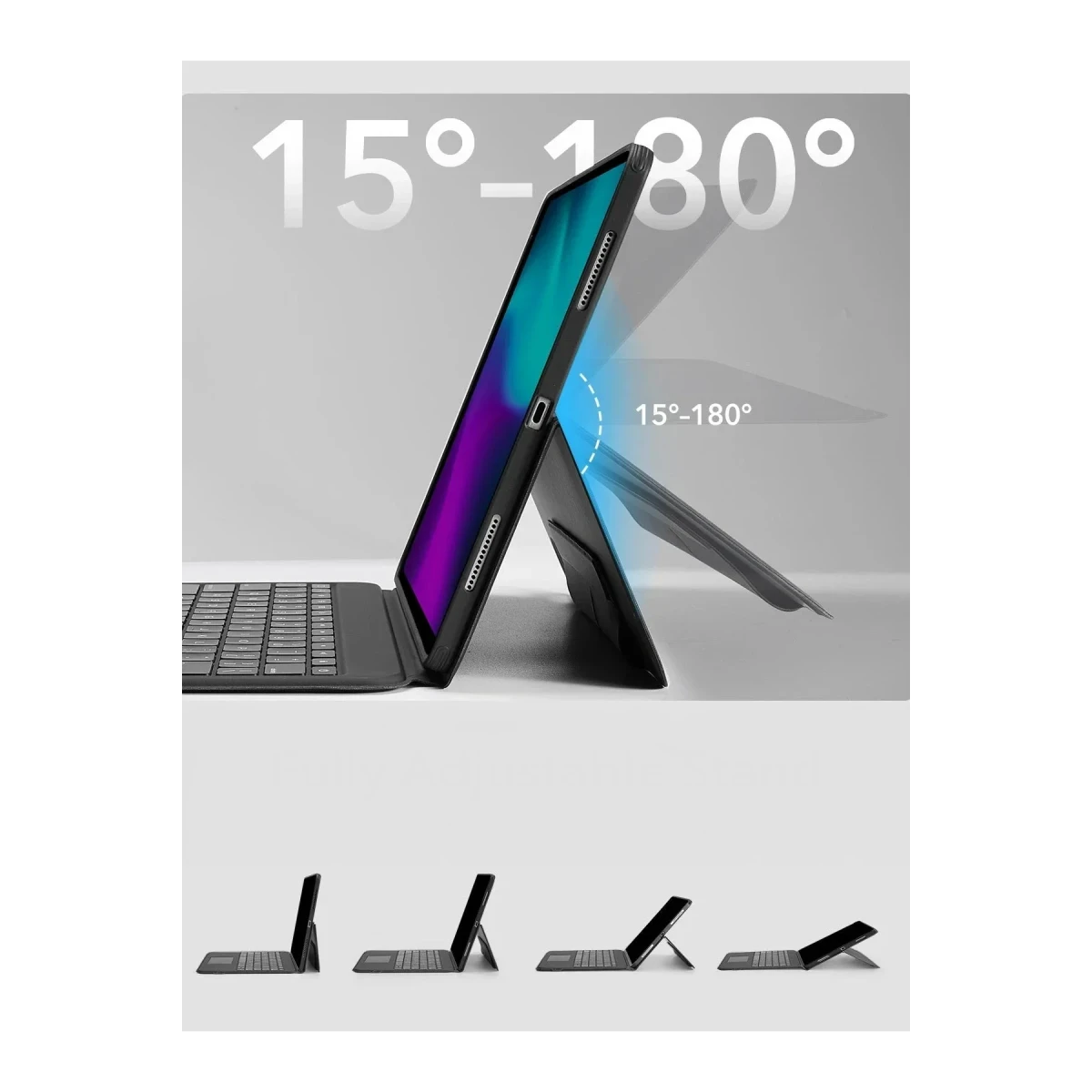 ESR Apple iPad Pro 11 (2024) Ascend Klavyeli Tablet Kılıfı - Siyah