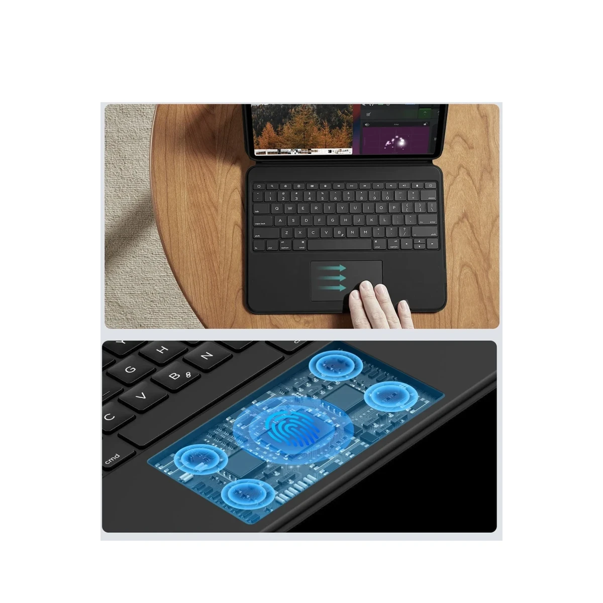 ESR Apple iPad Pro 11 (2024) Ascend Klavyeli Tablet Kılıfı - Siyah