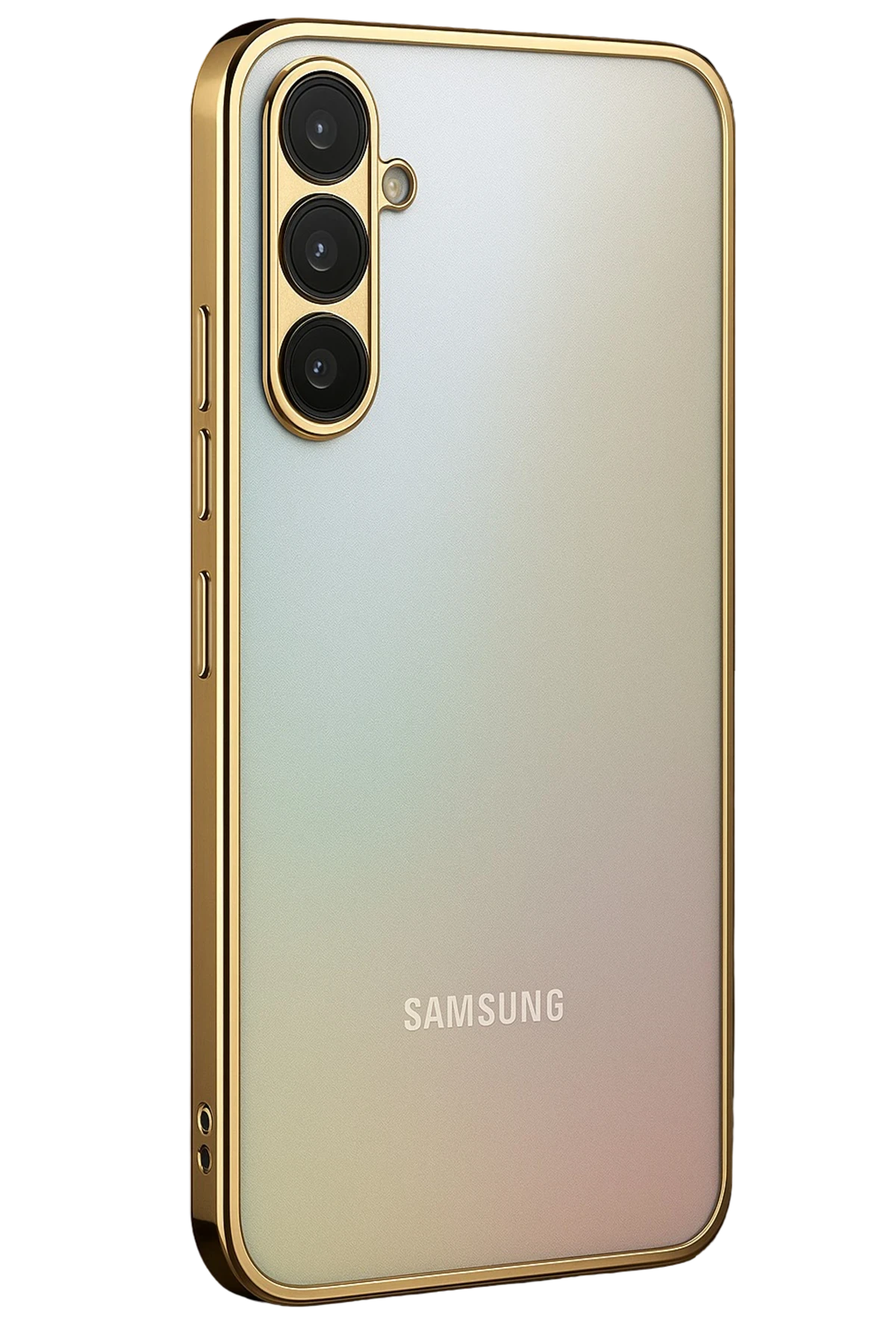 Newface Samsung Galaxy A34 5G Kılıf Razer Lensli Silikon - Gold