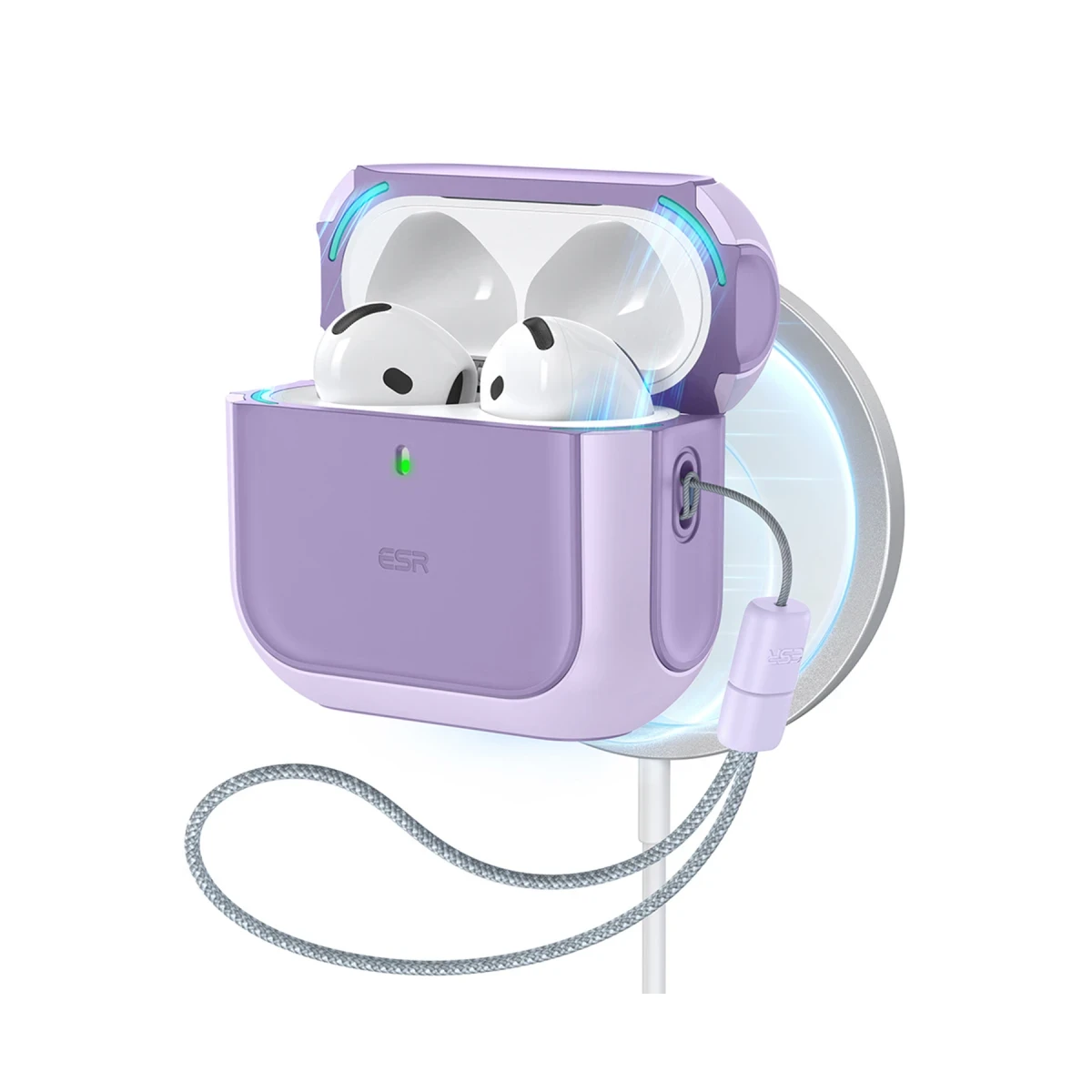 ESR Apple Airpods 4 (4.nesil) Orbit Hybrid Magsafe Şarj Destekli Kılıf - Lila