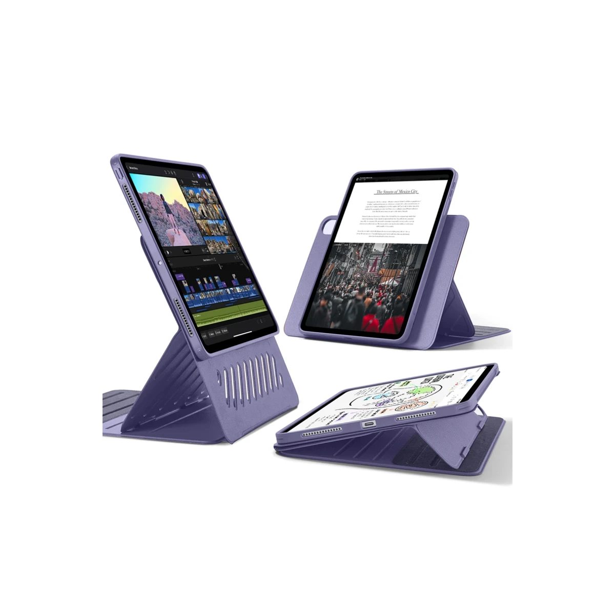 ESR Apple iPad Pro 11 (2024) Shift Manyetik Tablet Kılıfı - Mor