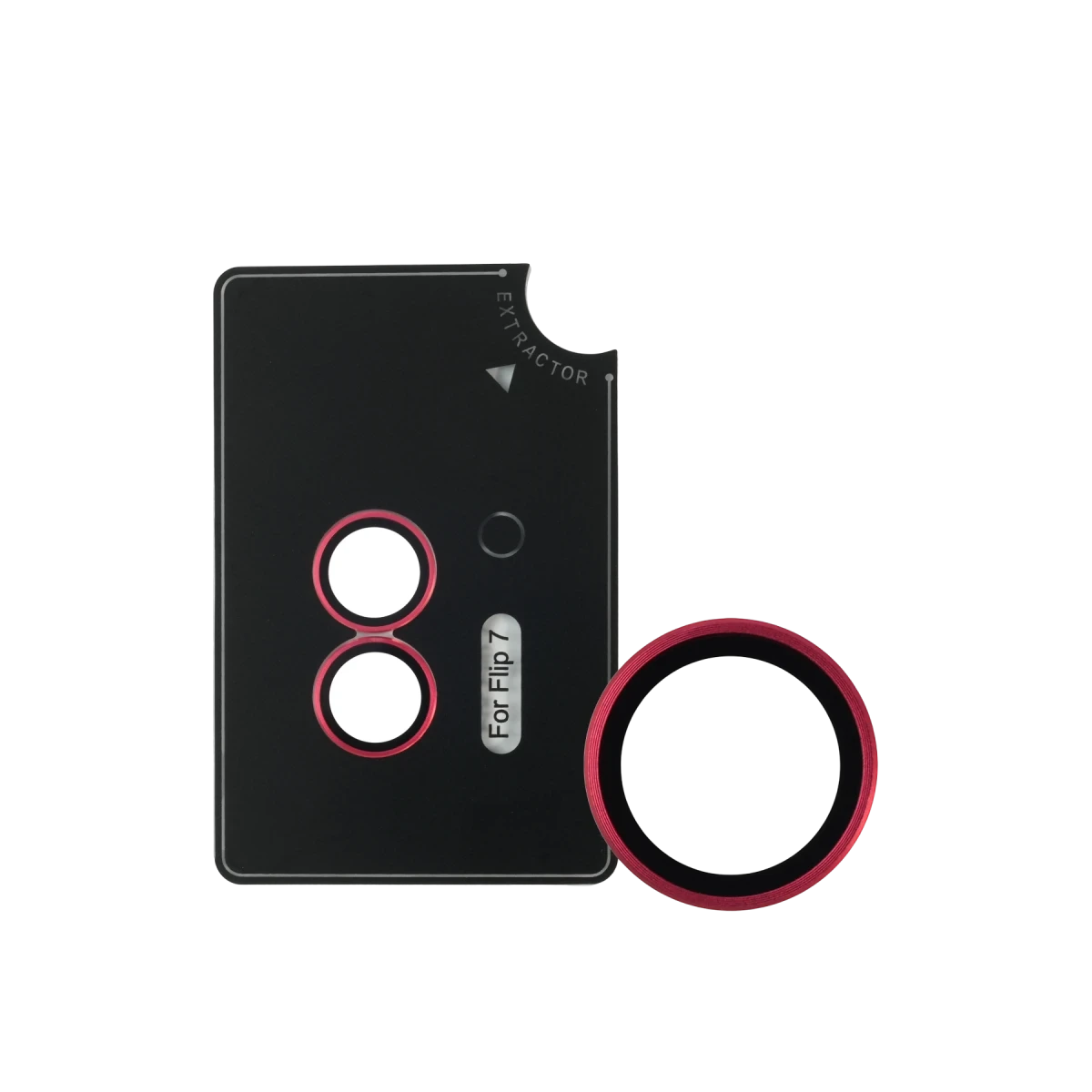 URR Samsung Galaxy Z Flip 7 AR Kamera Lens Koruyucu - Kırmızı