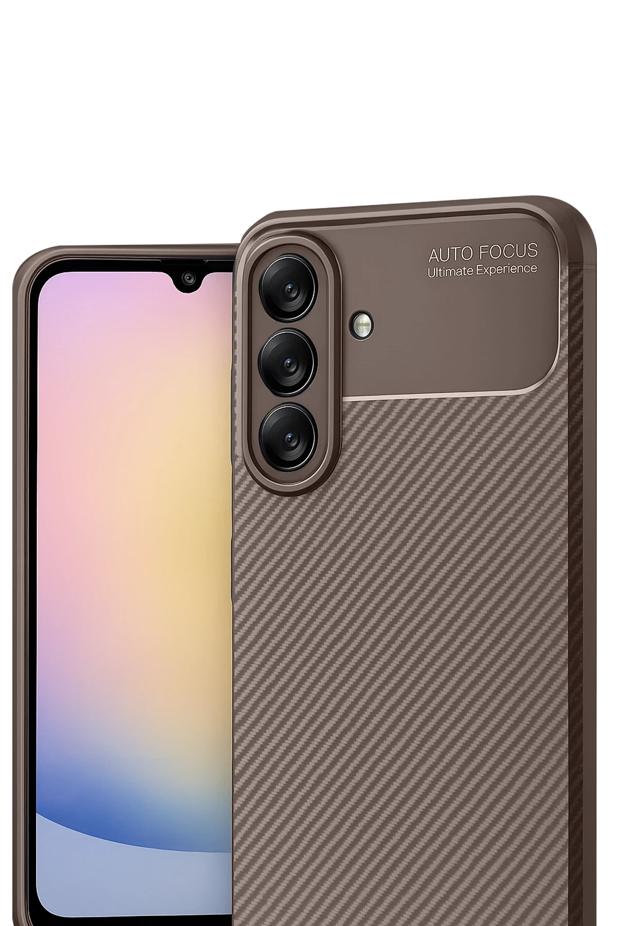 Newface Samsung Galaxy A17 5G Auto Focus Karbon Kapak - Kahverengi