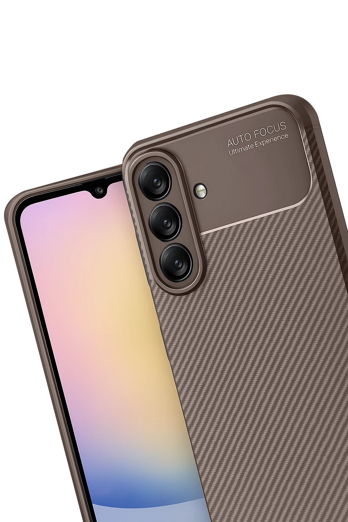 Newface Samsung Galaxy A17 5G Auto Focus Karbon Kapak - Kahverengi