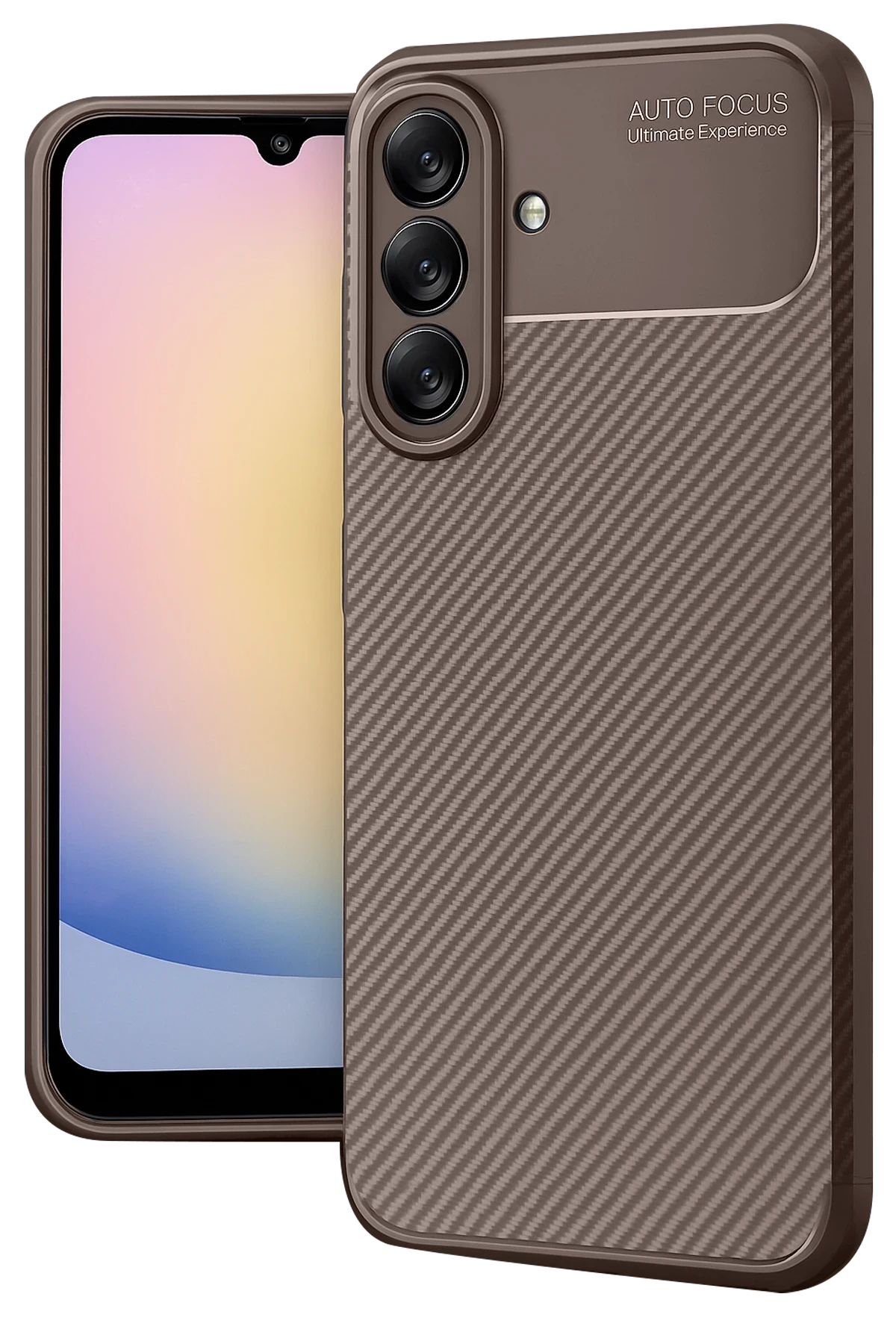 Newface Samsung Galaxy A17 5G Auto Focus Karbon Kapak - Kahverengi