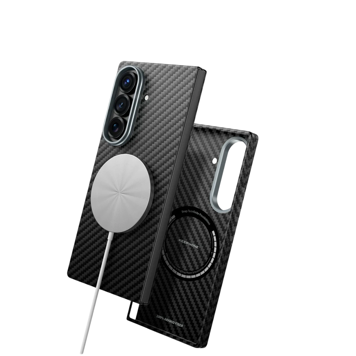 Keephone Samsung Galaxy Z Fold 7 Kevlar Diago Magsafe Kılıf - Siyah
