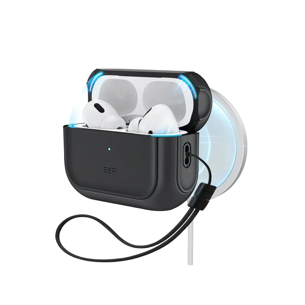 ESR Apple Airpods Pro 2 (2.Nesil) Orbit Hybrid Magsafe Şarj Destekli Kılıf - Siyah