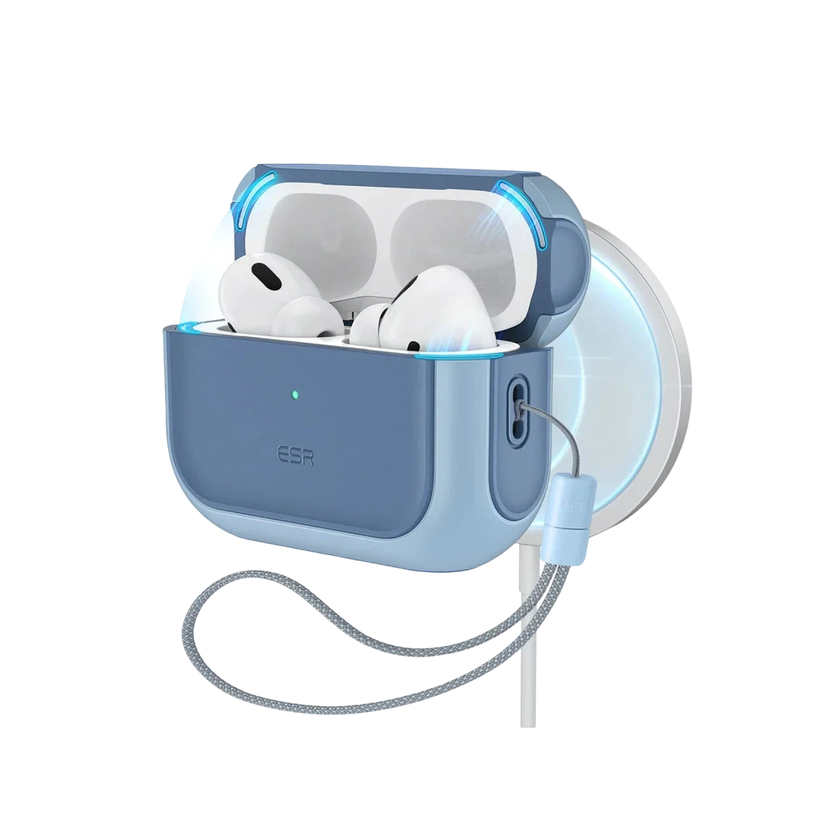 ESR Apple Airpods Pro 2 (2.Nesil) Orbit Hybrid Magsafe Şarj Destekli Kılıf - Mavi