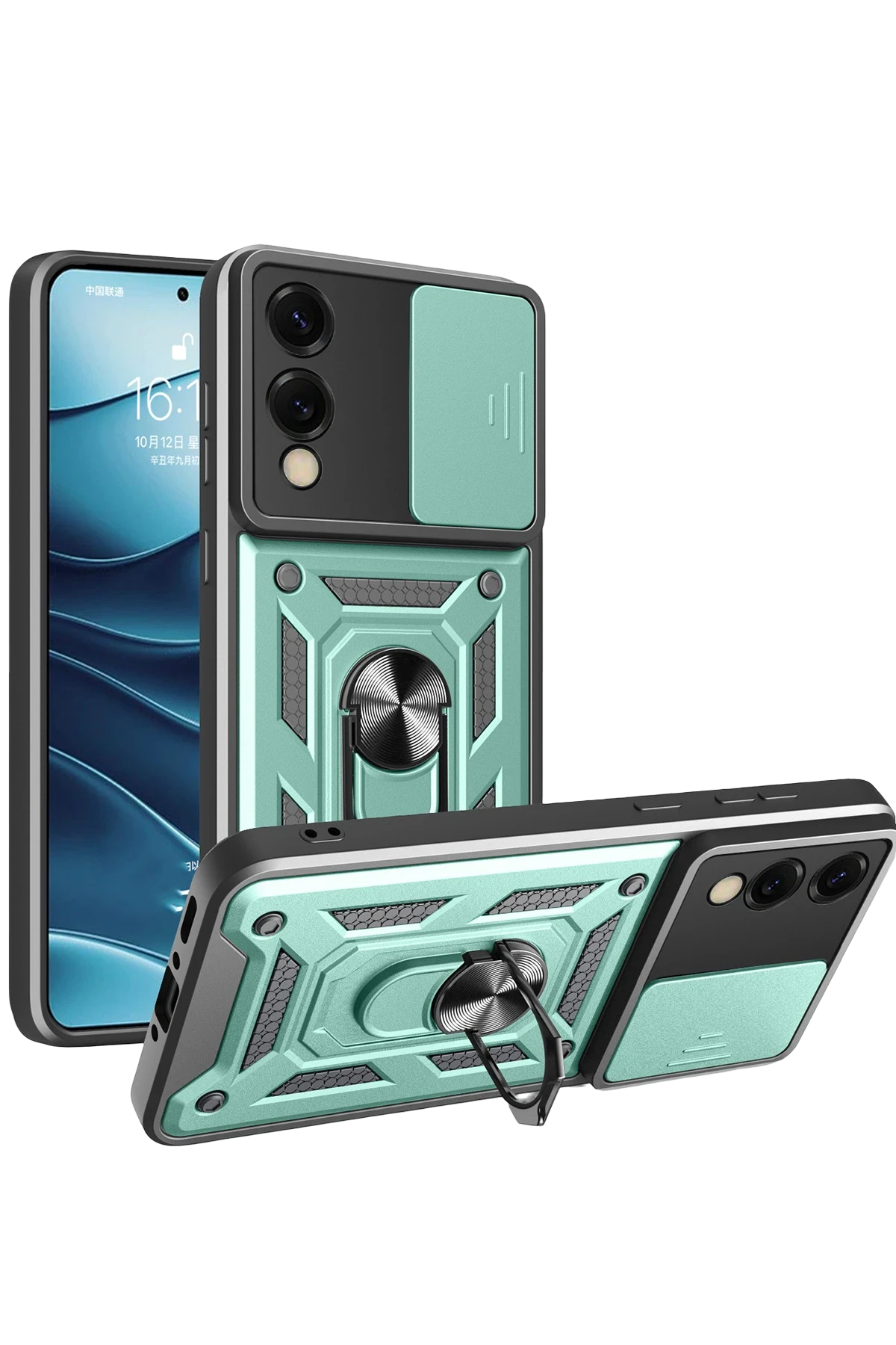 Newface Samsung Galaxy S25 Edge Pars Lens Yüzüklü Silikon - Yeşil