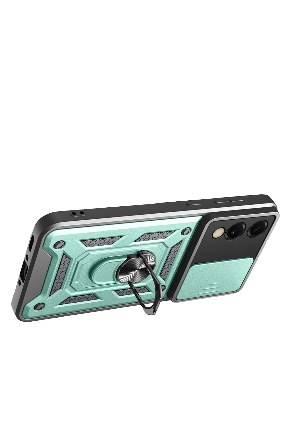 Newface Samsung Galaxy S25 Edge Pars Lens Yüzüklü Silikon - Yeşil