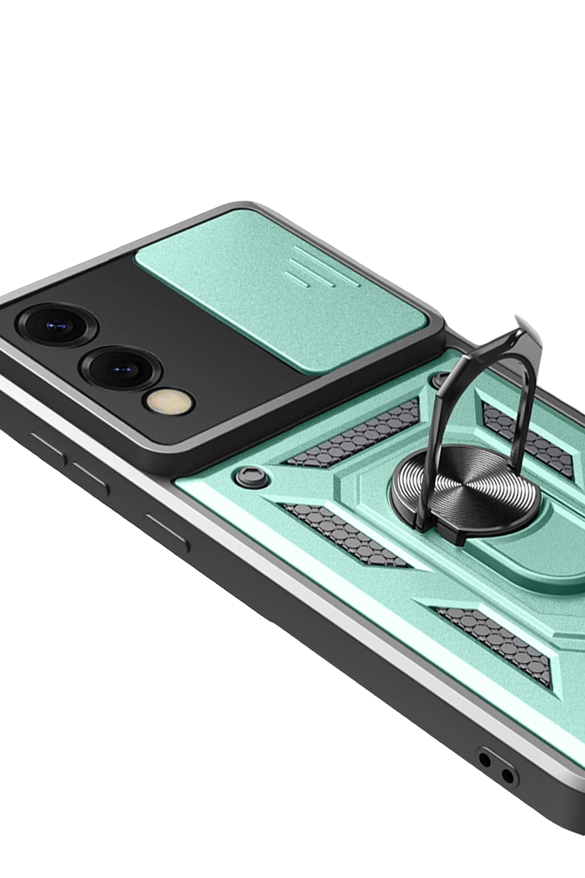 Newface Samsung Galaxy S25 Edge Pars Lens Yüzüklü Silikon - Yeşil