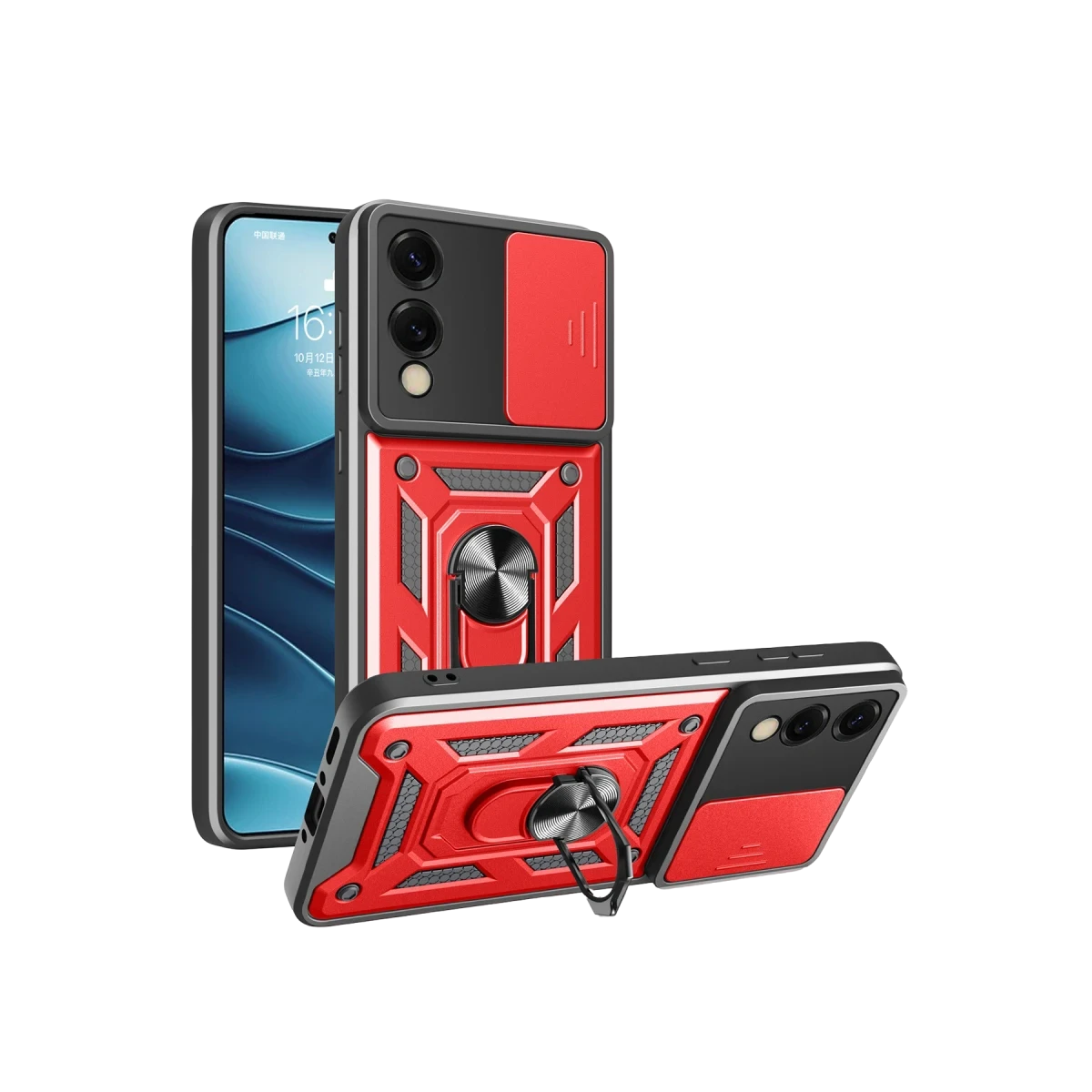 Newface Samsung Galaxy S25 Edge Pars Lens Yüzüklü Silikon - Kırmızı — görsel 5