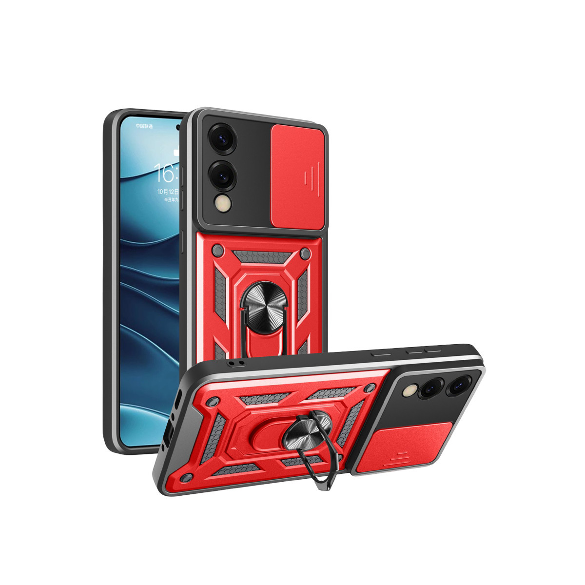 Newface Samsung Galaxy S25 Edge Pars Lens Yüzüklü Silikon - Kırmızı — görsel 9
