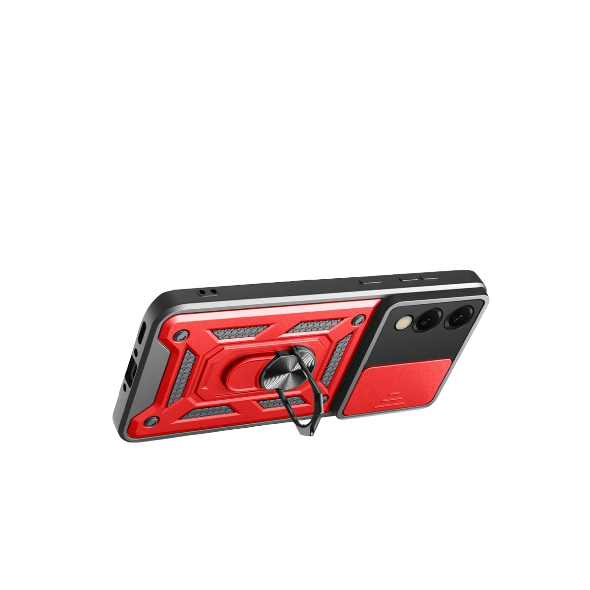 Newface Samsung Galaxy S25 Edge Pars Lens Yüzüklü Silikon - Kırmızı — görsel 6