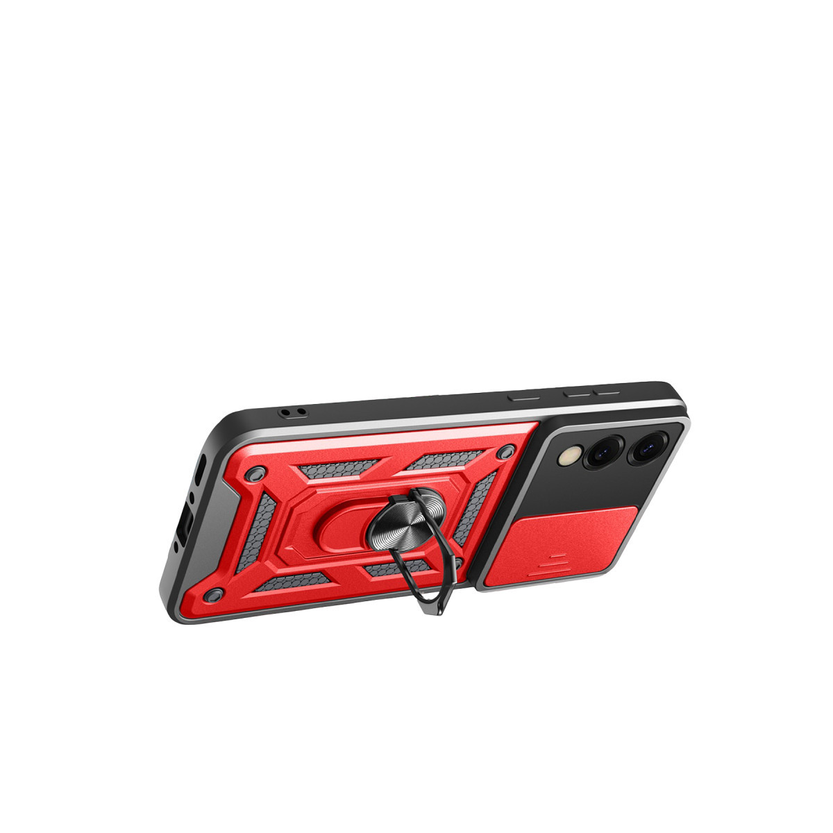 Newface Samsung Galaxy S25 Edge Pars Lens Yüzüklü Silikon - Kırmızı — görsel 10