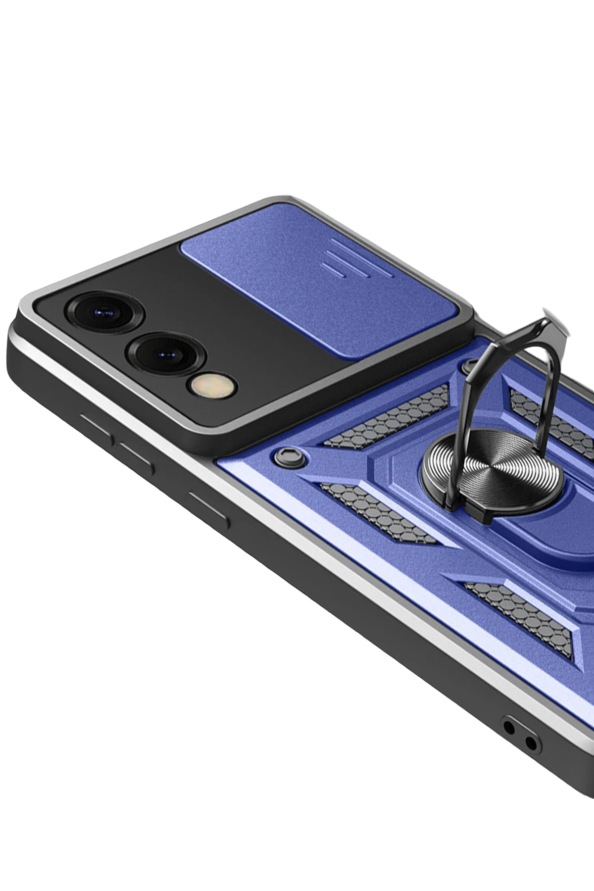 Newface Samsung Galaxy S25 Edge Pars Lens Yüzüklü Silikon - Lacivert