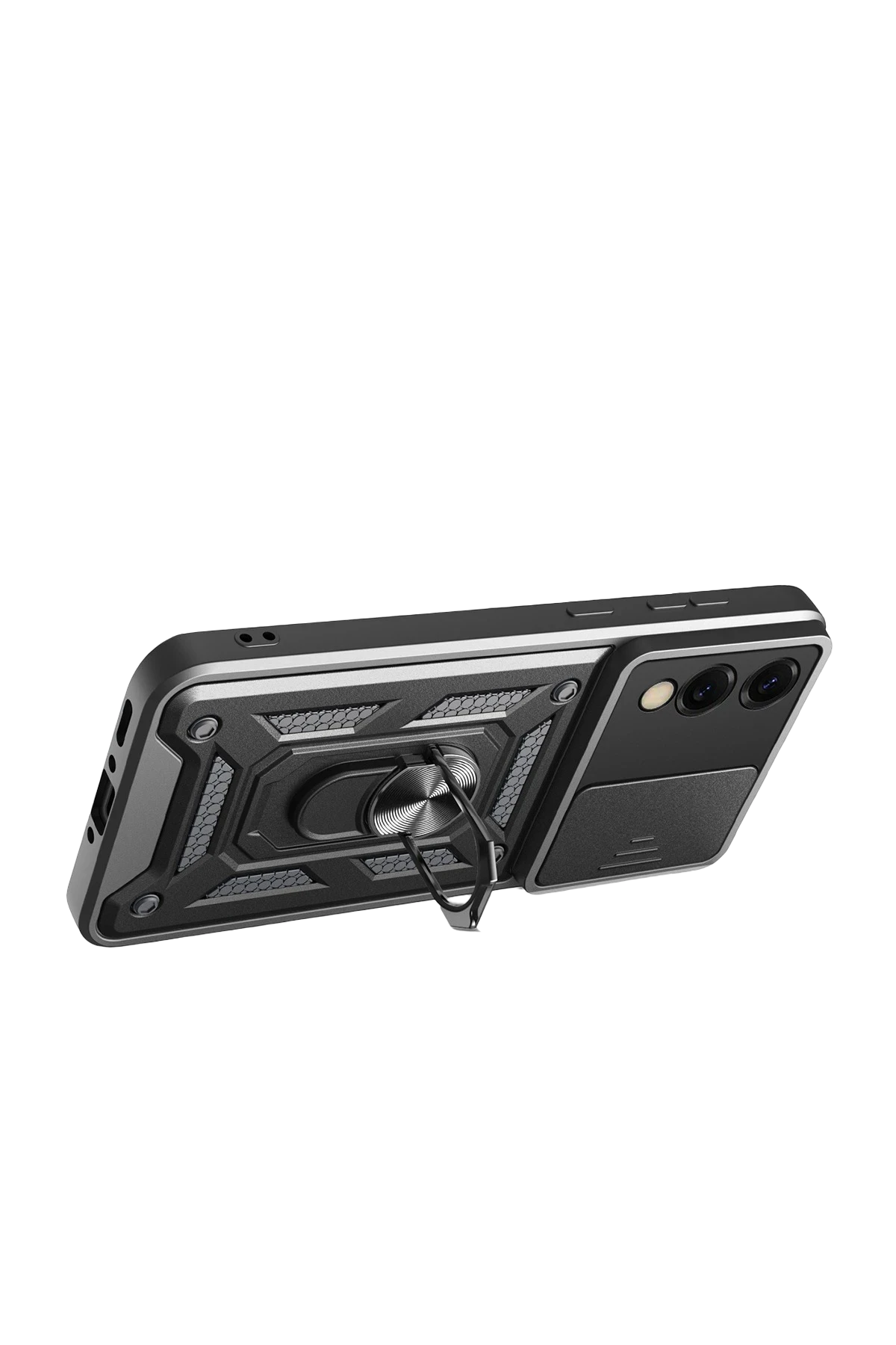 Newface Samsung Galaxy S25 Edge Pars Lens Yüzüklü Silikon - Siyah