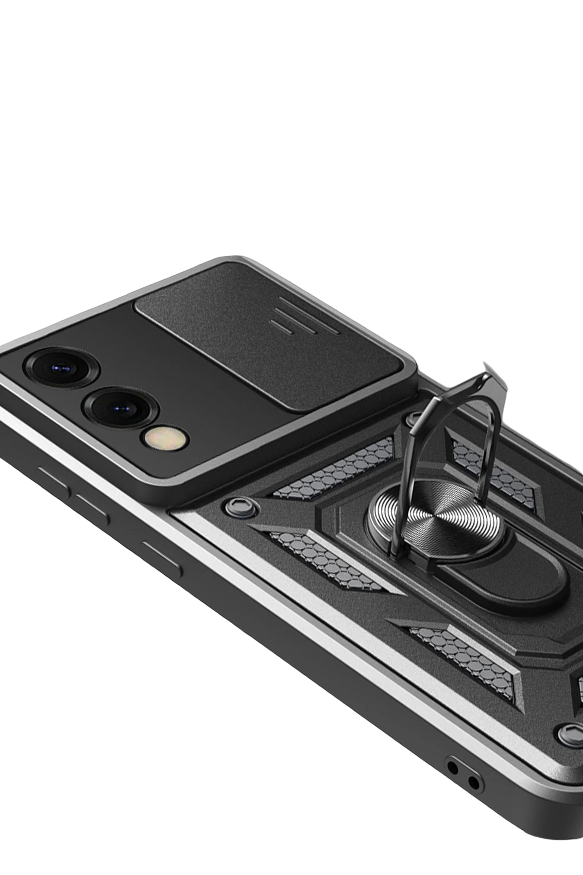 Newface Samsung Galaxy S25 Edge Pars Lens Yüzüklü Silikon - Siyah