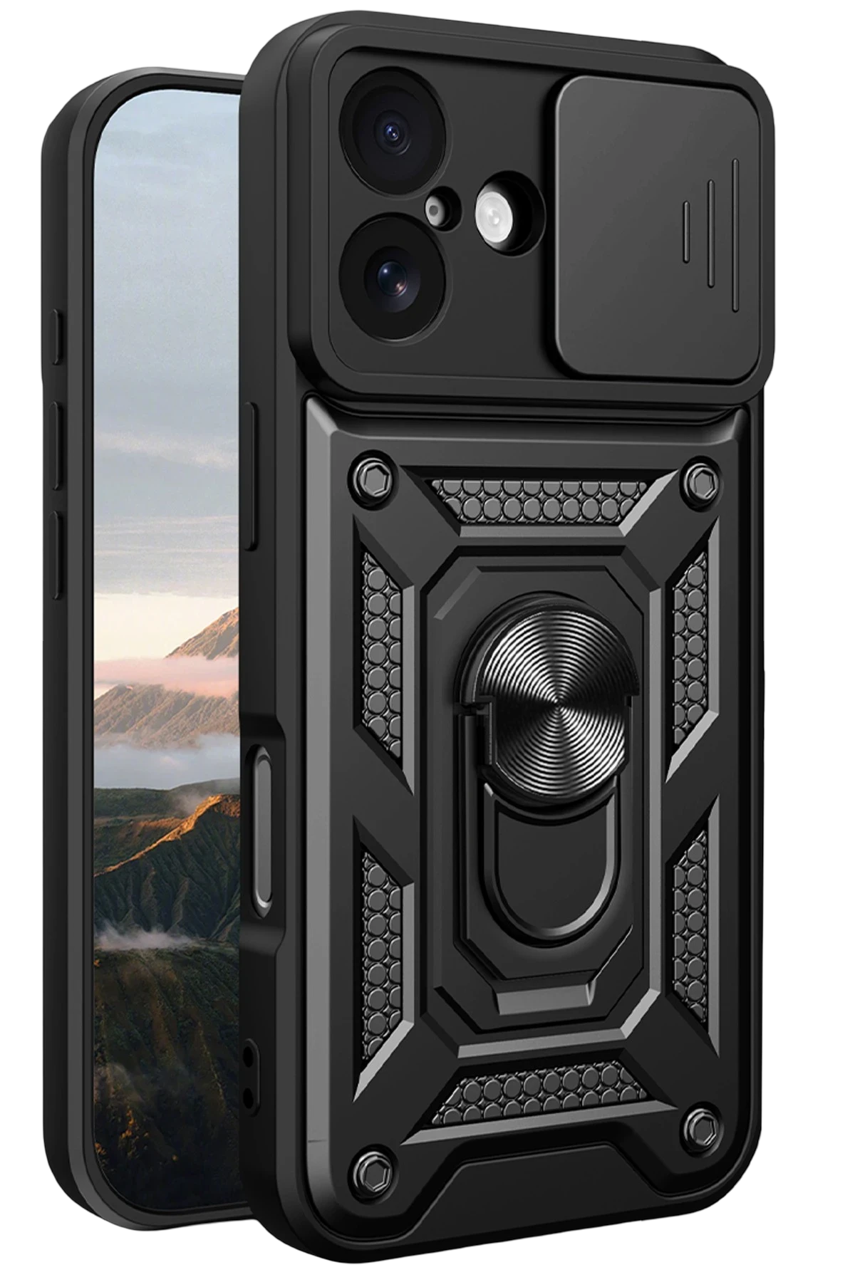 Newface Apple iPhone 17 Pars Lens Yüzüklü Silikon - Siyah