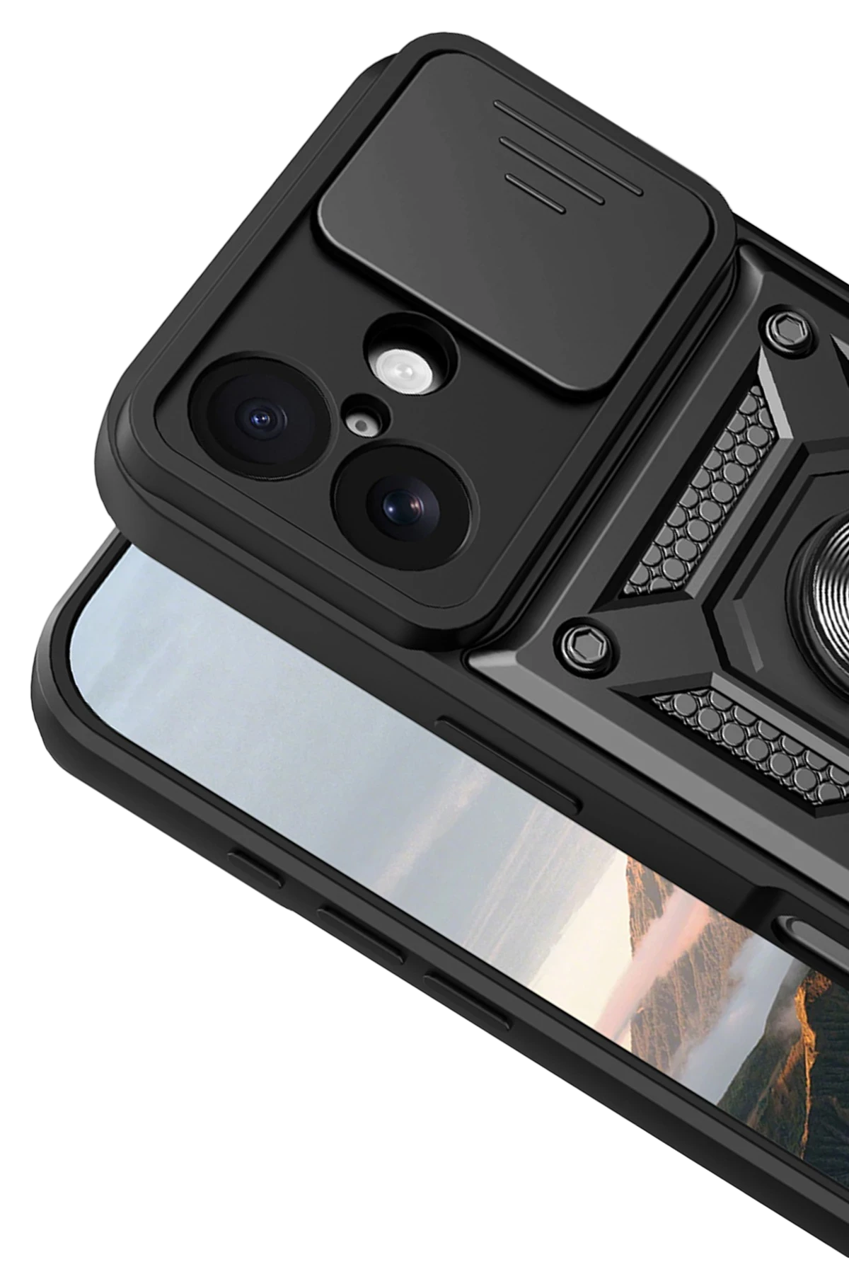 Newface Apple iPhone 17 Pars Lens Yüzüklü Silikon - Siyah