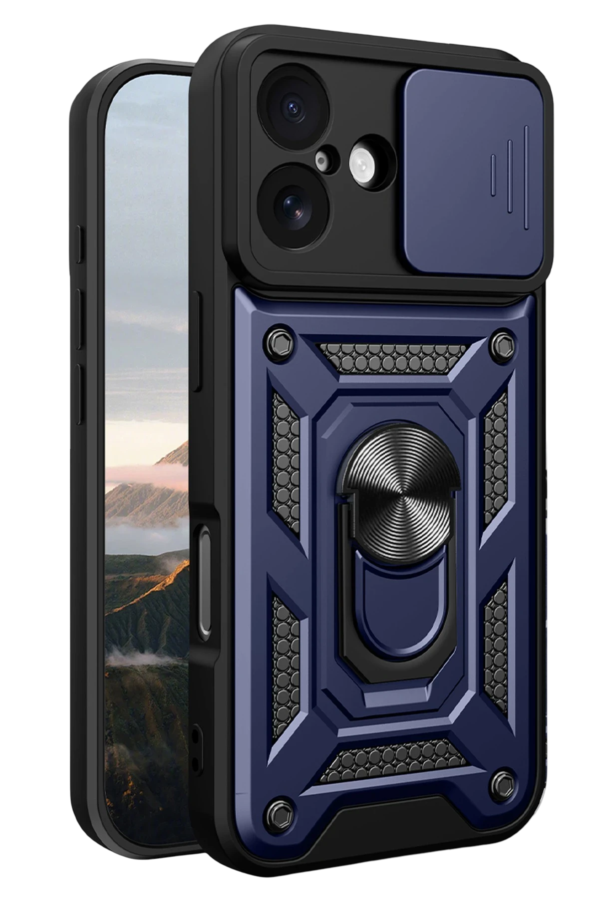 Newface Apple iPhone 17 Pars Lens Yüzüklü Silikon - Lacivert