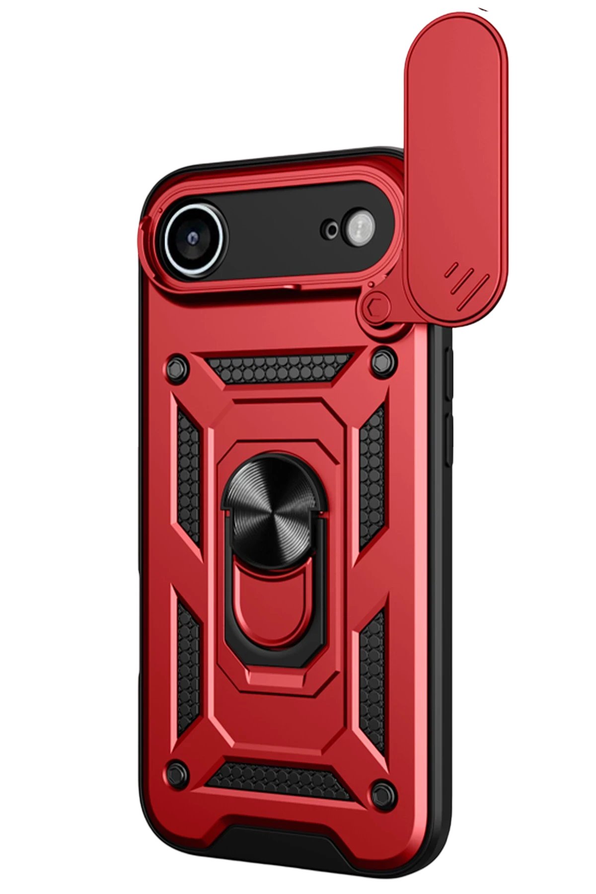 Newface Apple iPhone 17 Air Pars Lens Yüzüklü Silikon - Kırmızı