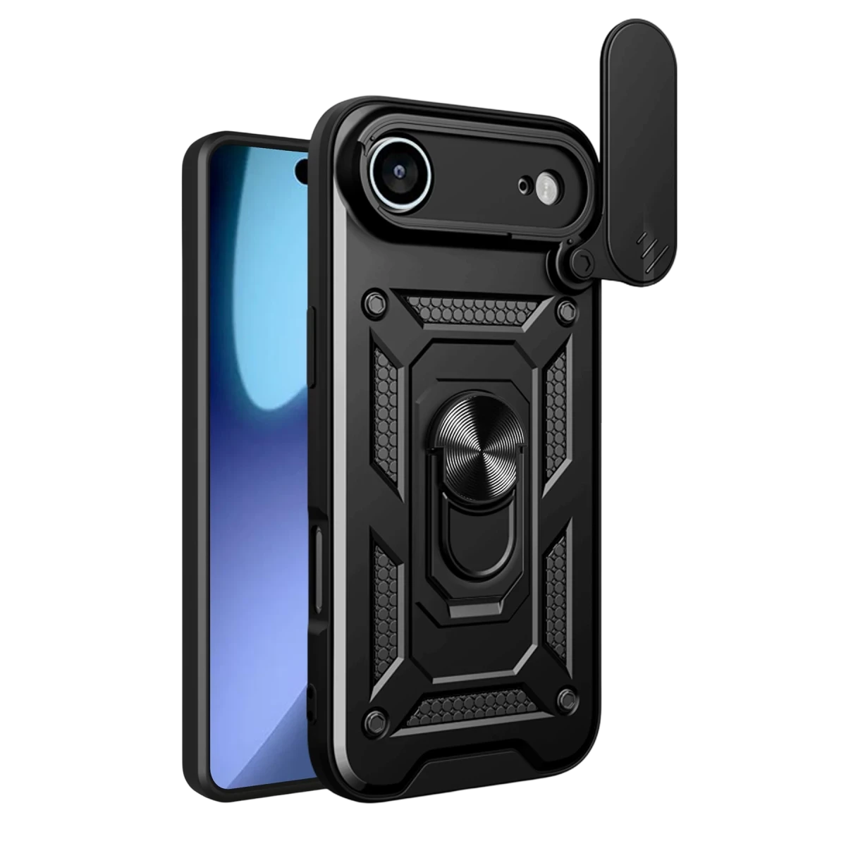 Newface Apple iPhone 17 Air Pars Lens Yüzüklü Silikon - Siyah — görsel 4