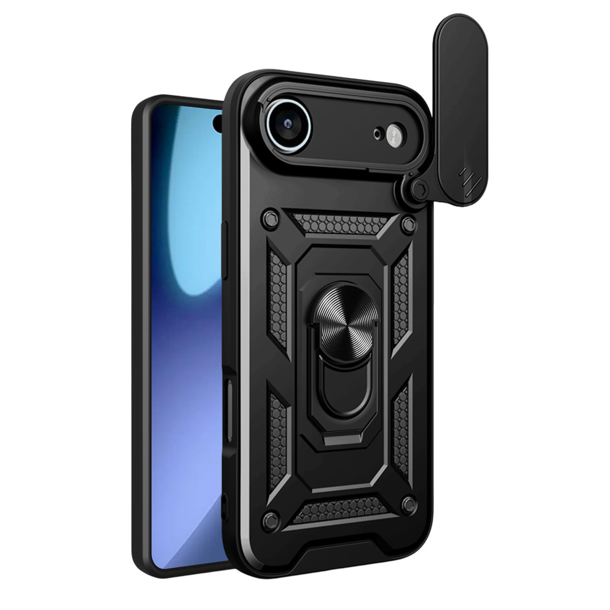 Newface Apple iPhone 17 Air Pars Lens Yüzüklü Silikon - Siyah — görsel 7