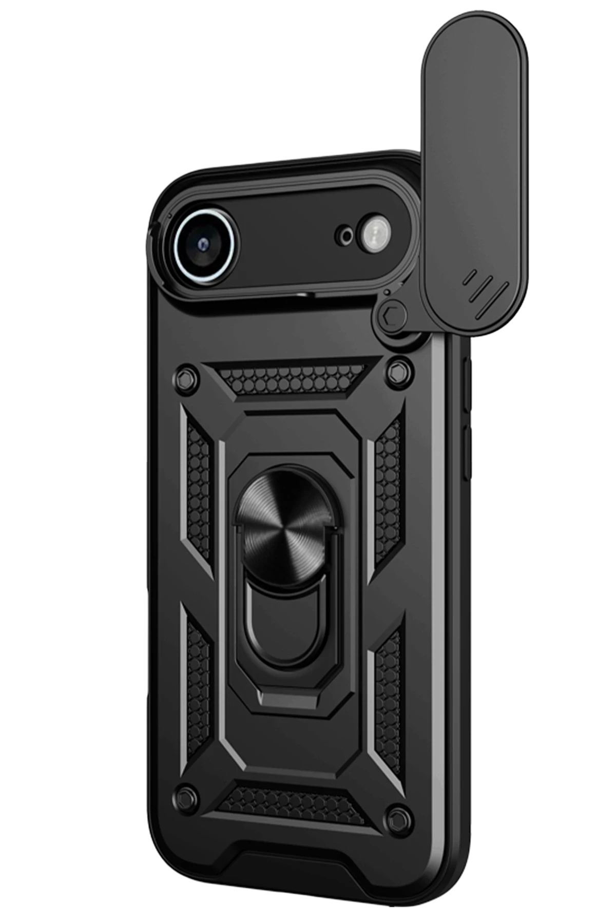 Newface Apple iPhone 17 Air Pars Lens Yüzüklü Silikon - Siyah