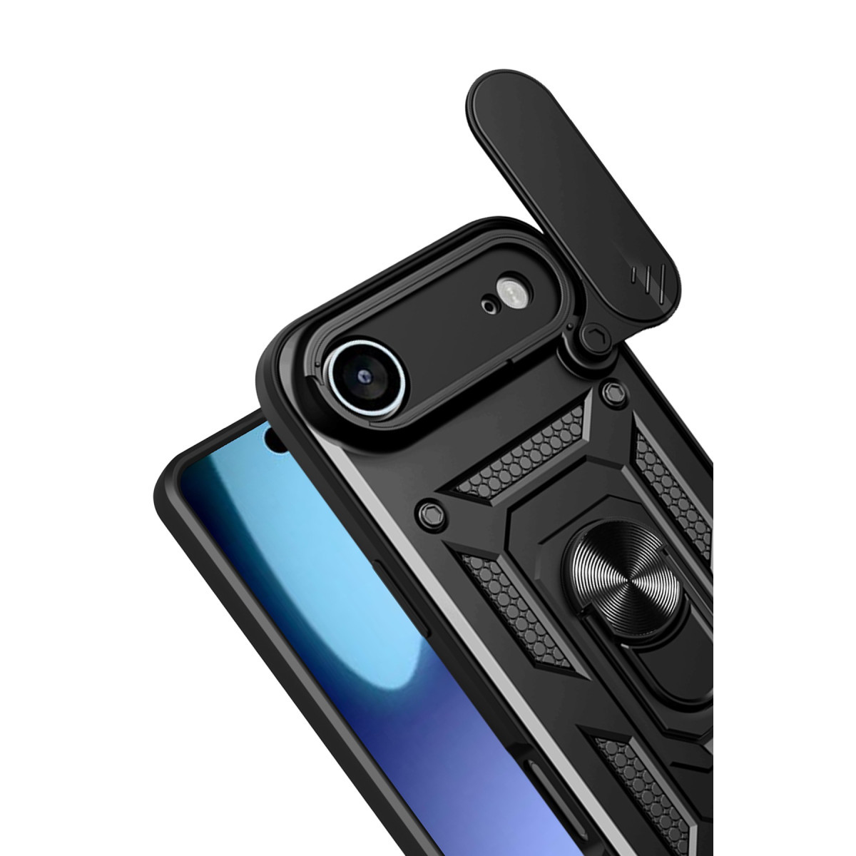 Newface Apple iPhone 17 Air Pars Lens Yüzüklü Silikon - Siyah — görsel 9