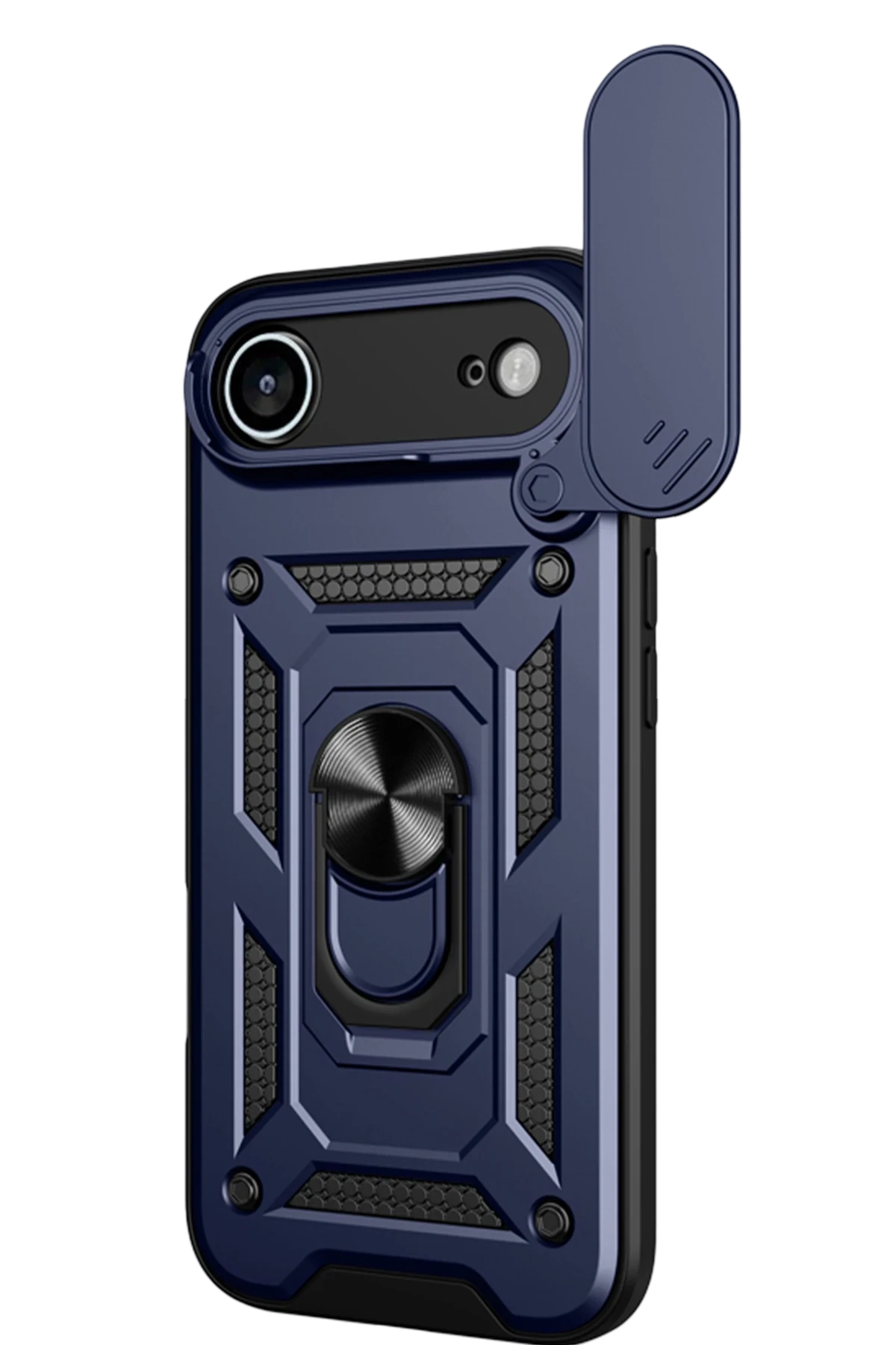 Newface Apple iPhone 17 Air Pars Lens Yüzüklü Silikon - Lacivert