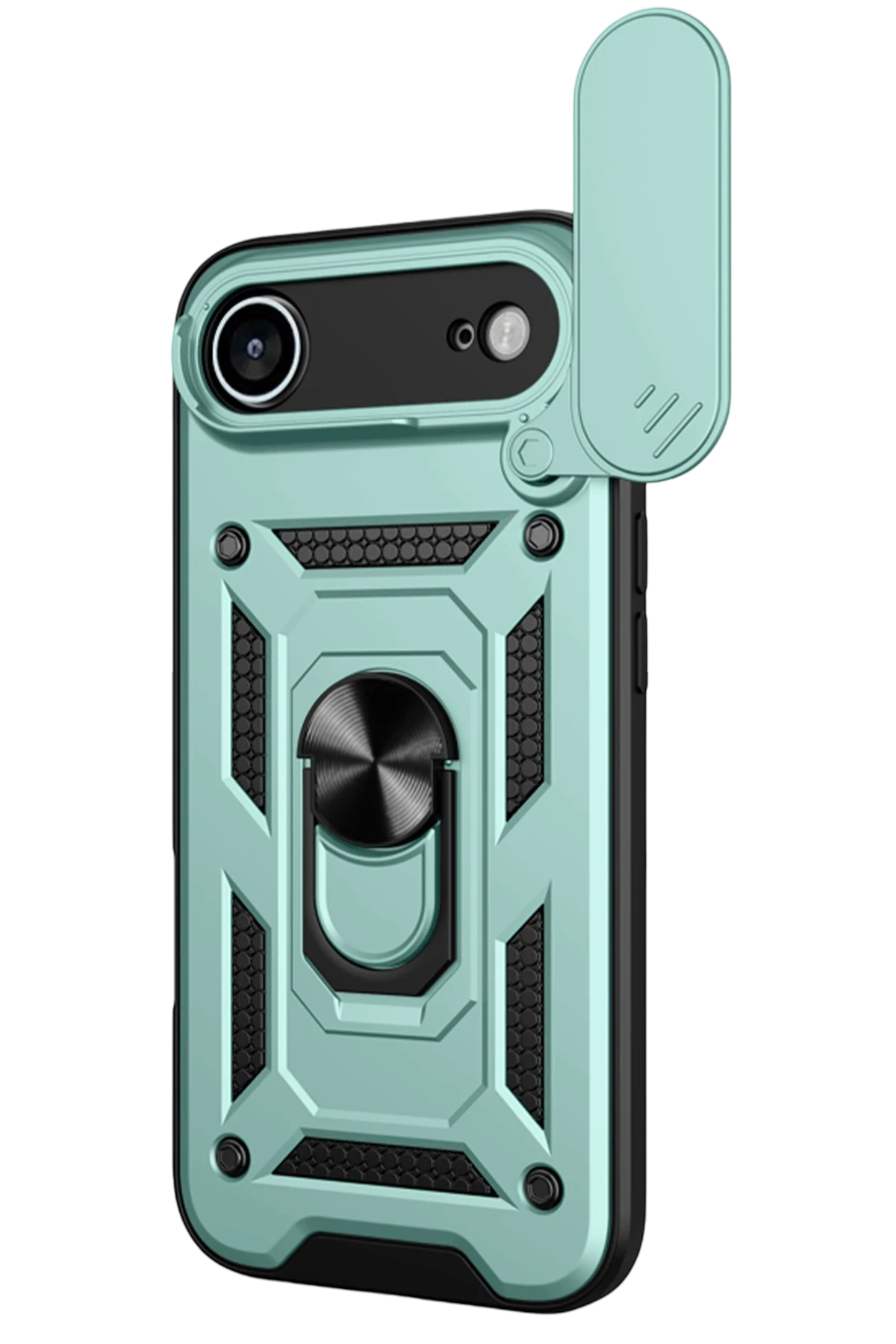 Newface Apple iPhone 17 Air Pars Lens Yüzüklü Silikon - Yeşil