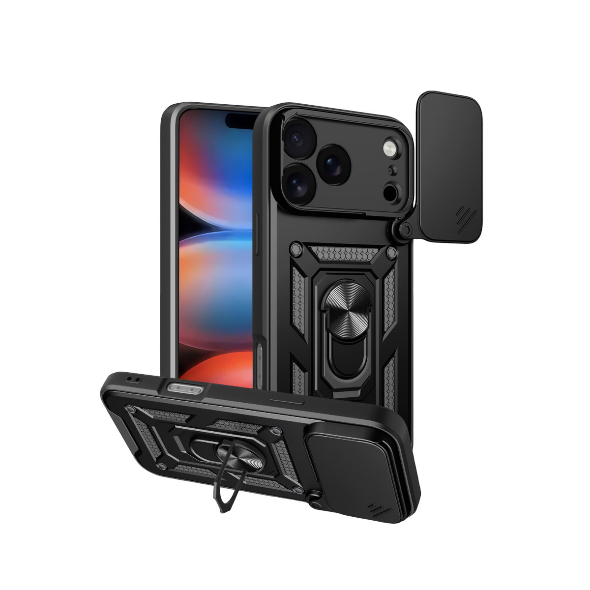 Newface Apple iPhone 17 Pro Pars Lens Yüzüklü Silikon - Siyah — görsel 7