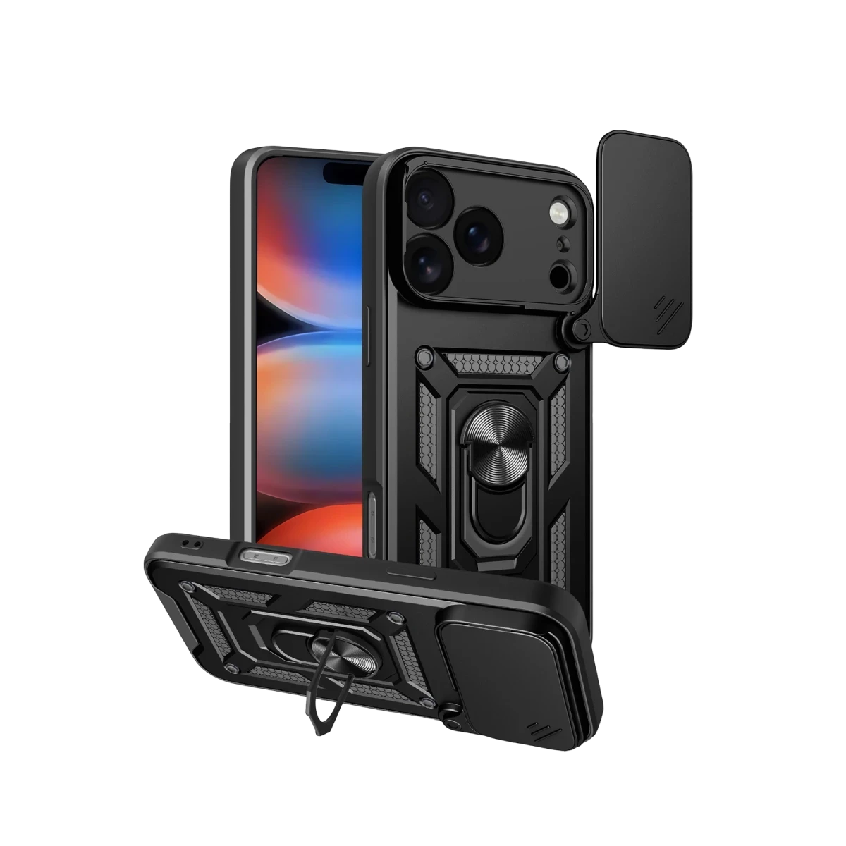 Newface Apple iPhone 17 Pro Max Pars Lens Yüzüklü Silikon - Siyah — görsel 4