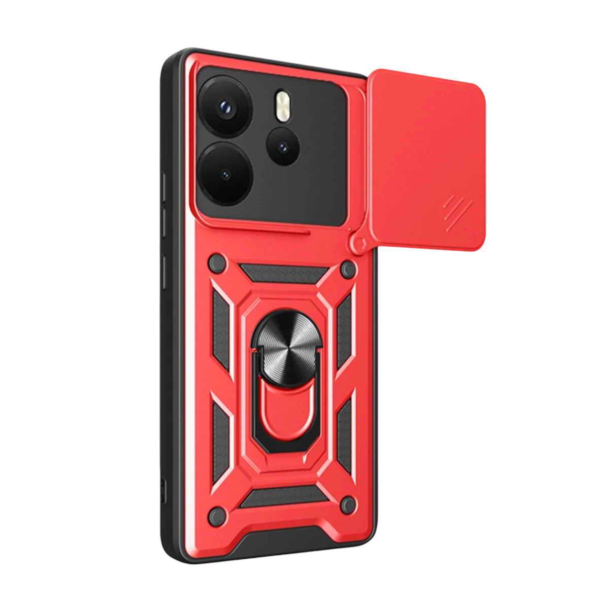 Newface Xiaomi Redmi Note 14 4G Pars Lens Yüzüklü Silikon - Kırmızı — görsel 7