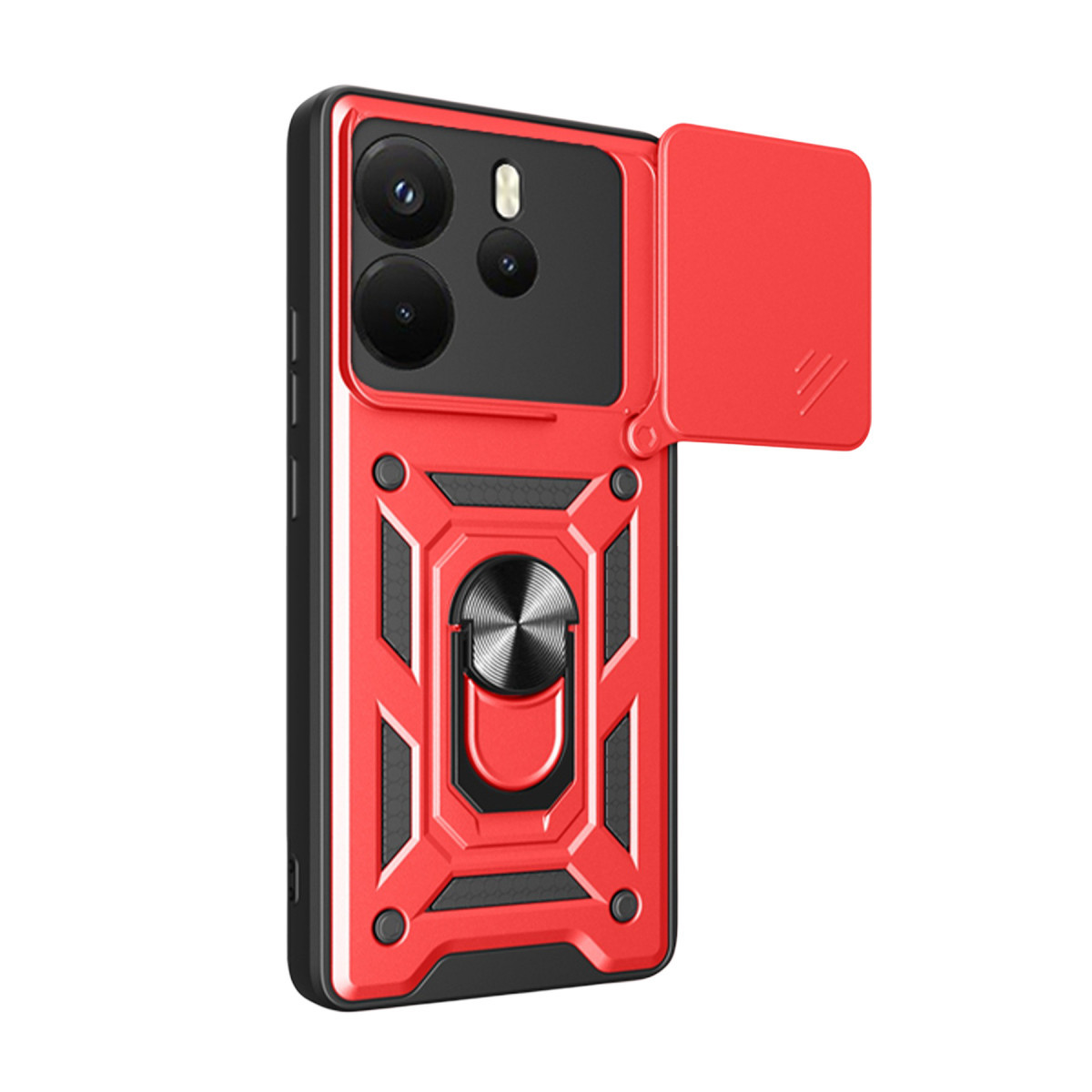 Newface Xiaomi Redmi Note 14 4G Pars Lens Yüzüklü Silikon - Kırmızı — görsel 12