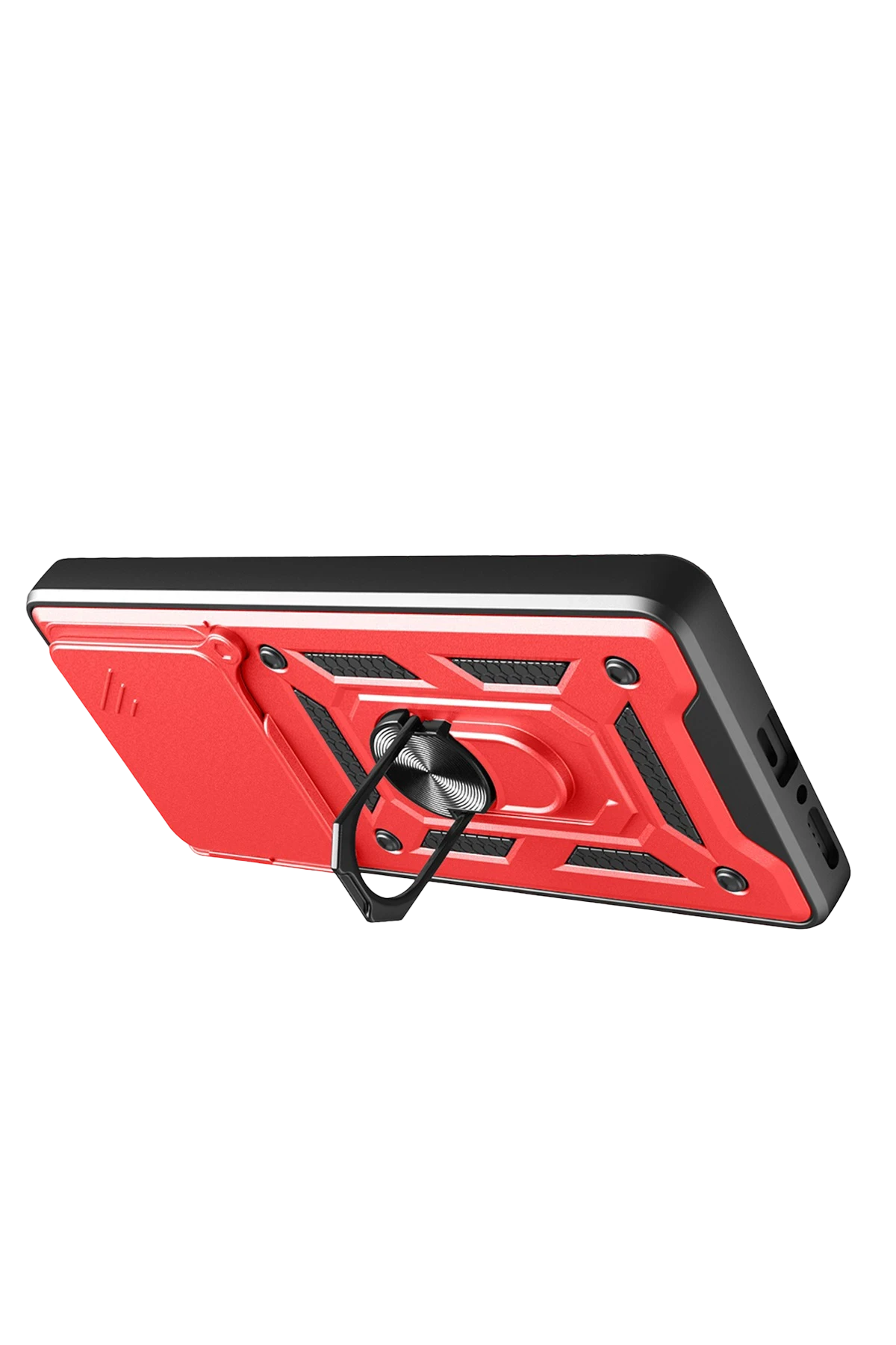 Newface Xiaomi Redmi Note 14 4G Pars Lens Yüzüklü Silikon - Kırmızı