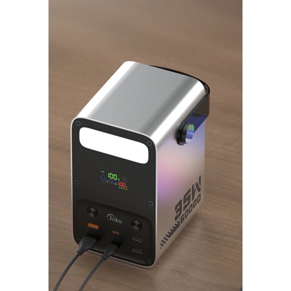 Joko J51 60.000 mAh Dijital Sarj Göstergeli Led Işıklı 35W PD Powerbank - Gümüş — görsel 8