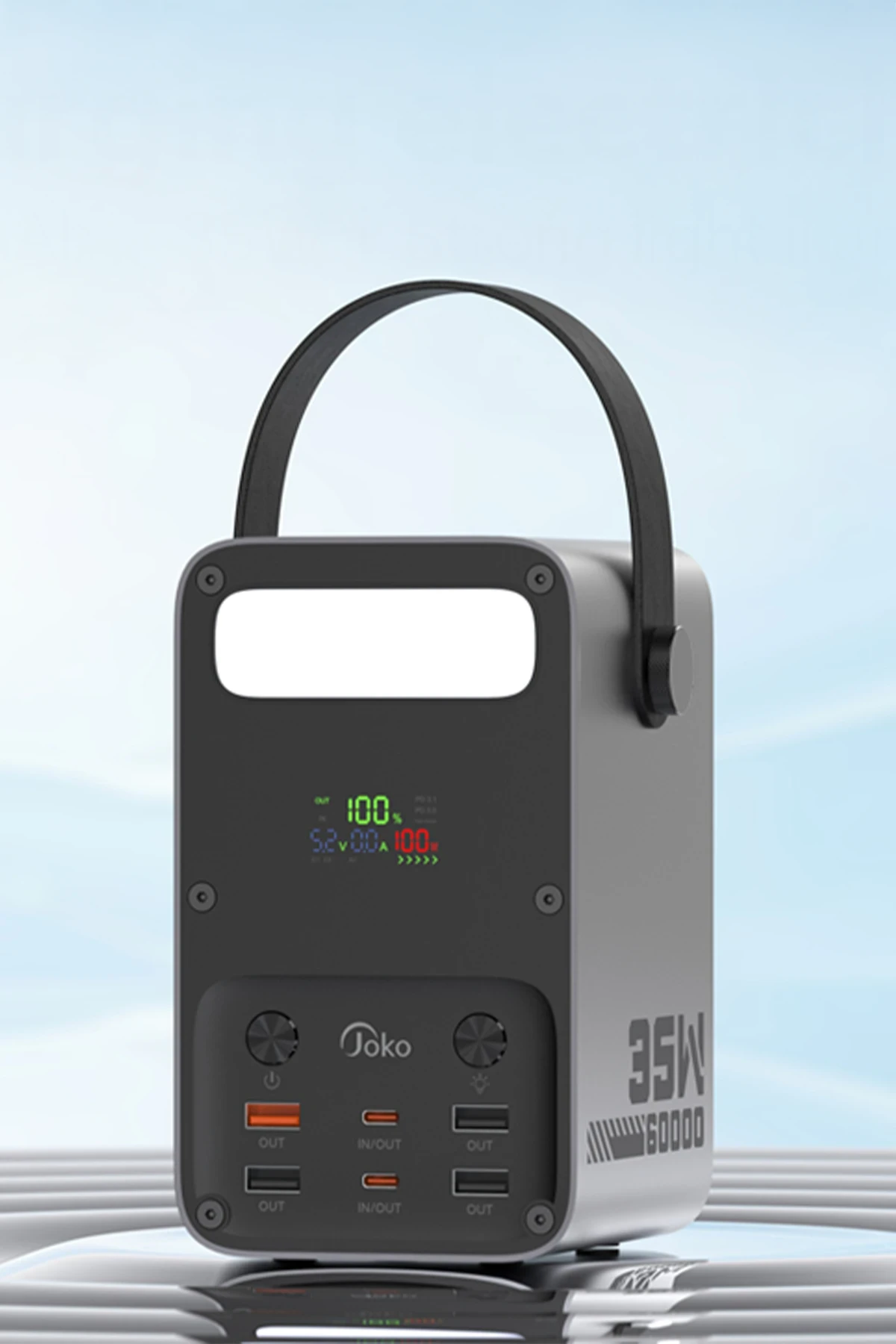 Joko J51 60.000 mAh Dijital Sarj Göstergeli Led Işıklı 35W PD Powerbank - Gümüş — görsel 3