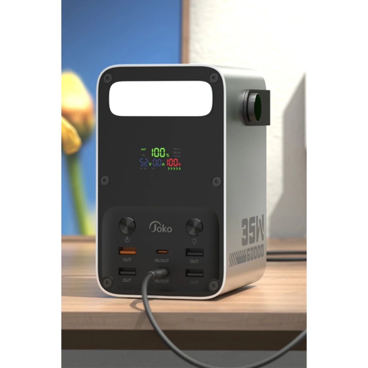 Joko J51 60.000 mAh Dijital Sarj Göstergeli Led Işıklı 35W PD Powerbank - Gümüş — görsel 11