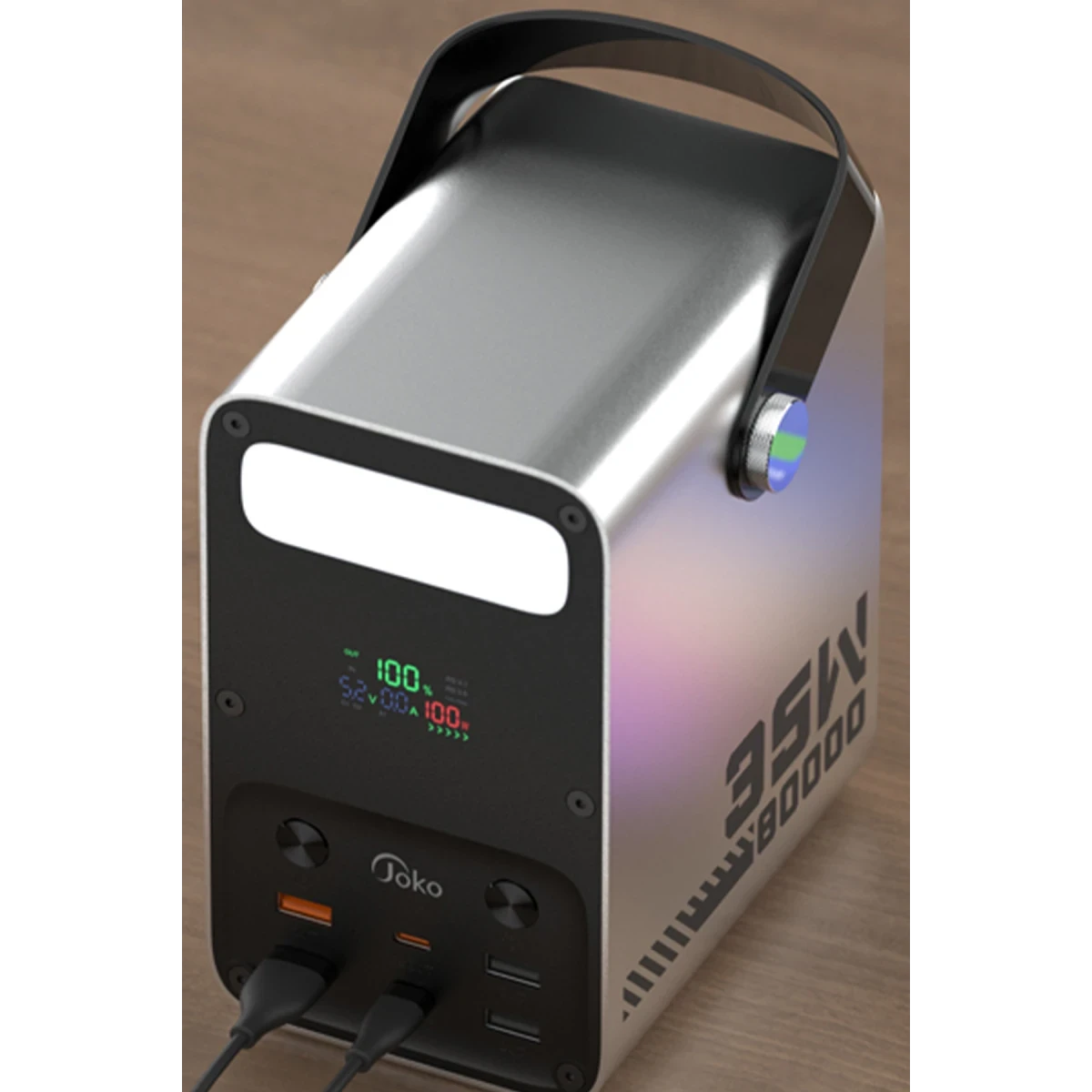 Joko J52 80.000 mAh Dijital Şarj Göstergeli Led Işıklı 35W PD Powerbank - Gümüş — görsel 8