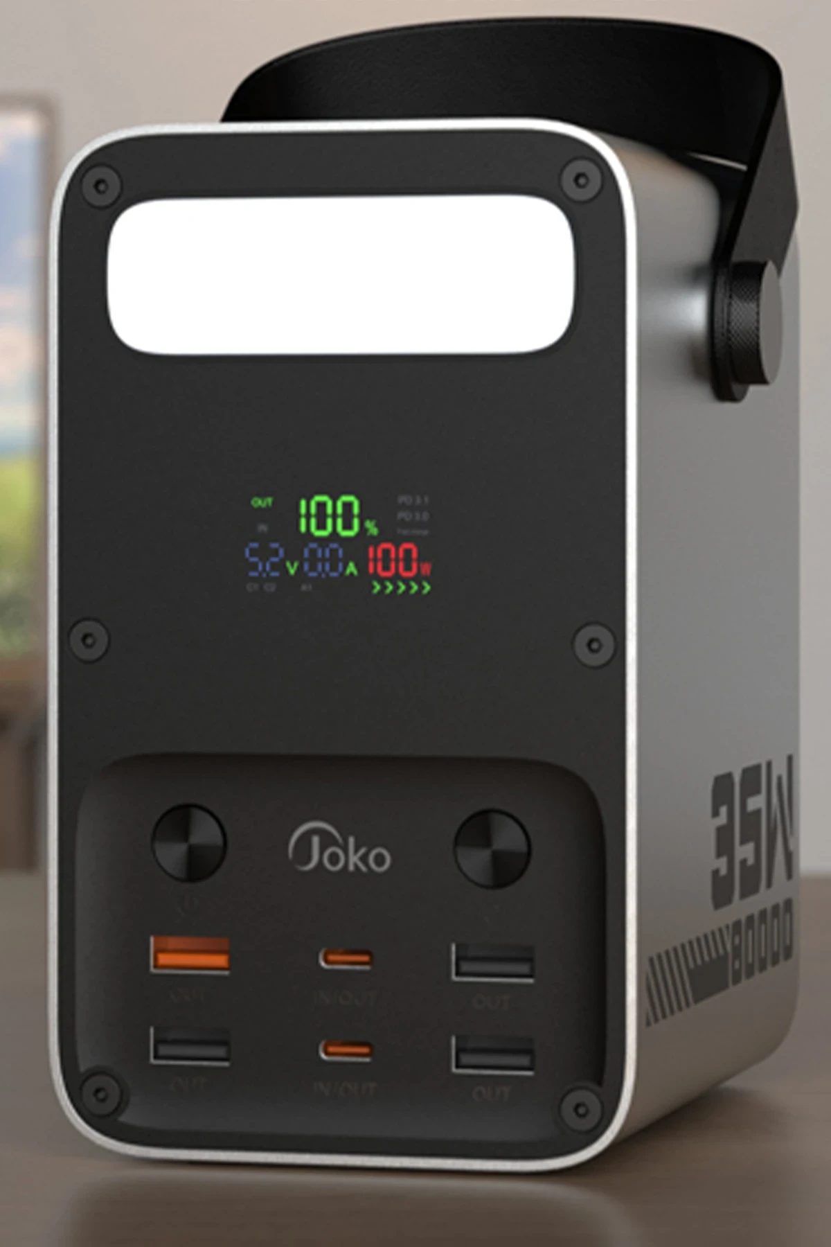 Joko J52 80.000 mAh Dijital Şarj Göstergeli Led Işıklı 35W PD Powerbank - Gümüş — görsel 3
