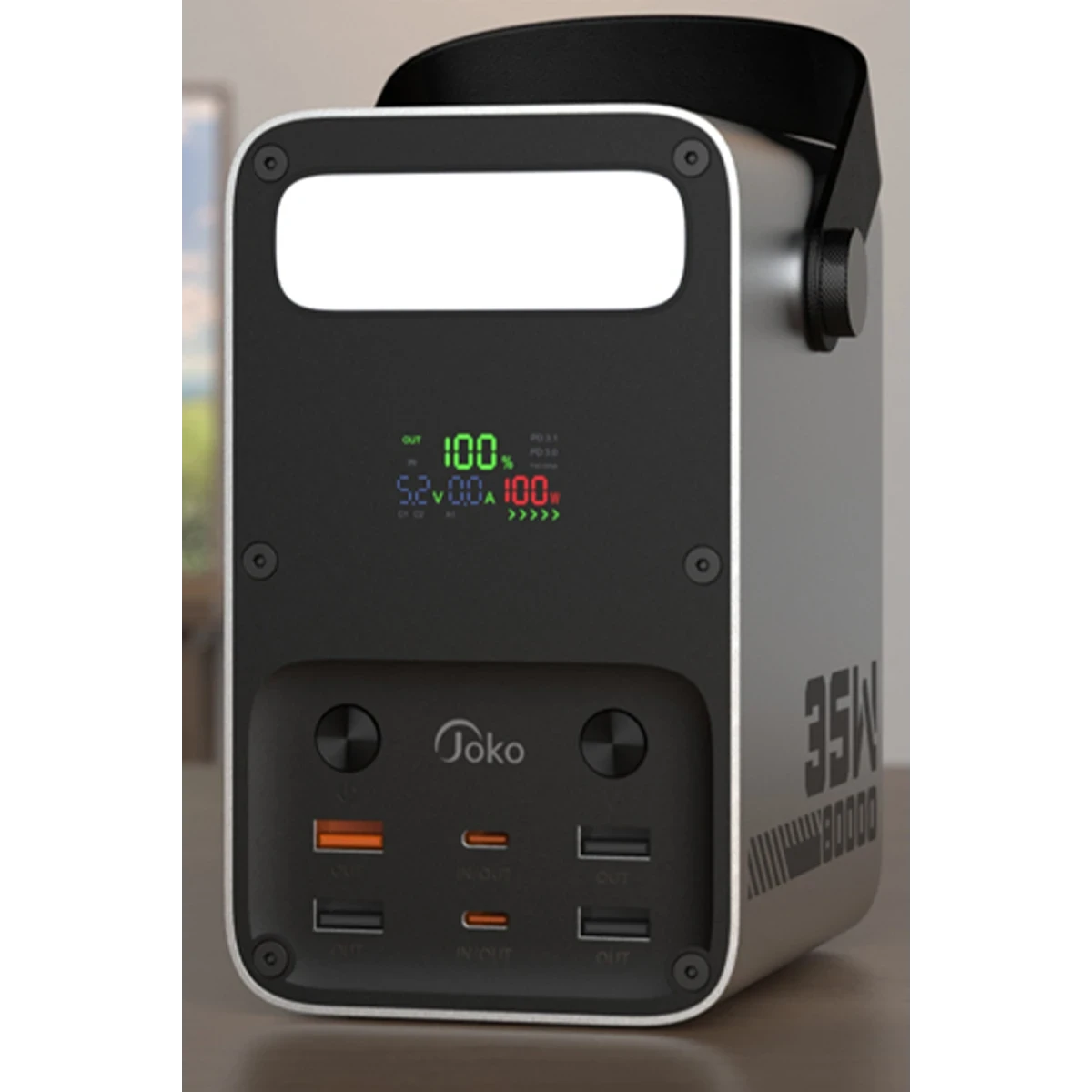 Joko J52 80.000 mAh Dijital Şarj Göstergeli Led Işıklı 35W PD Powerbank - Gümüş — görsel 9