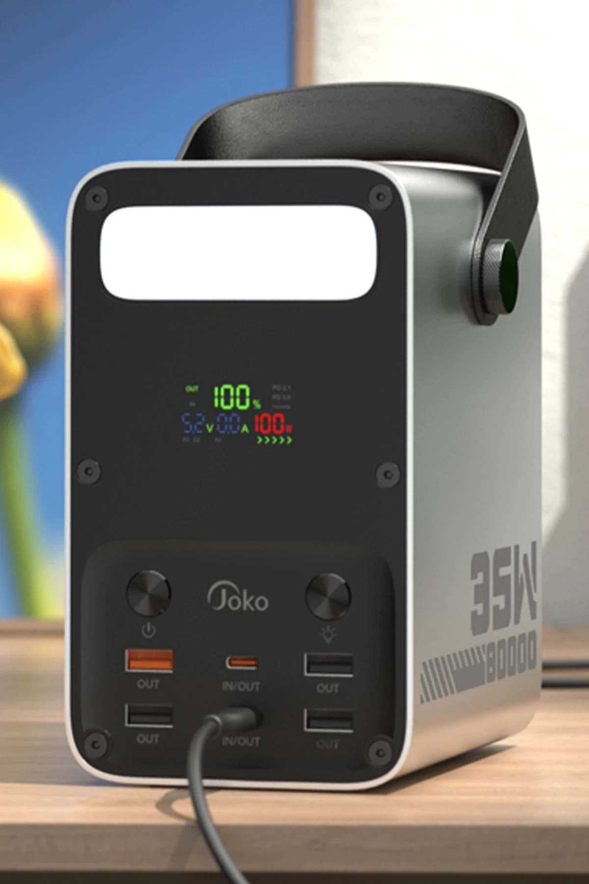 Joko J52 80.000 mAh Dijital Şarj Göstergeli Led Işıklı 35W PD Powerbank - Gümüş — görsel 4