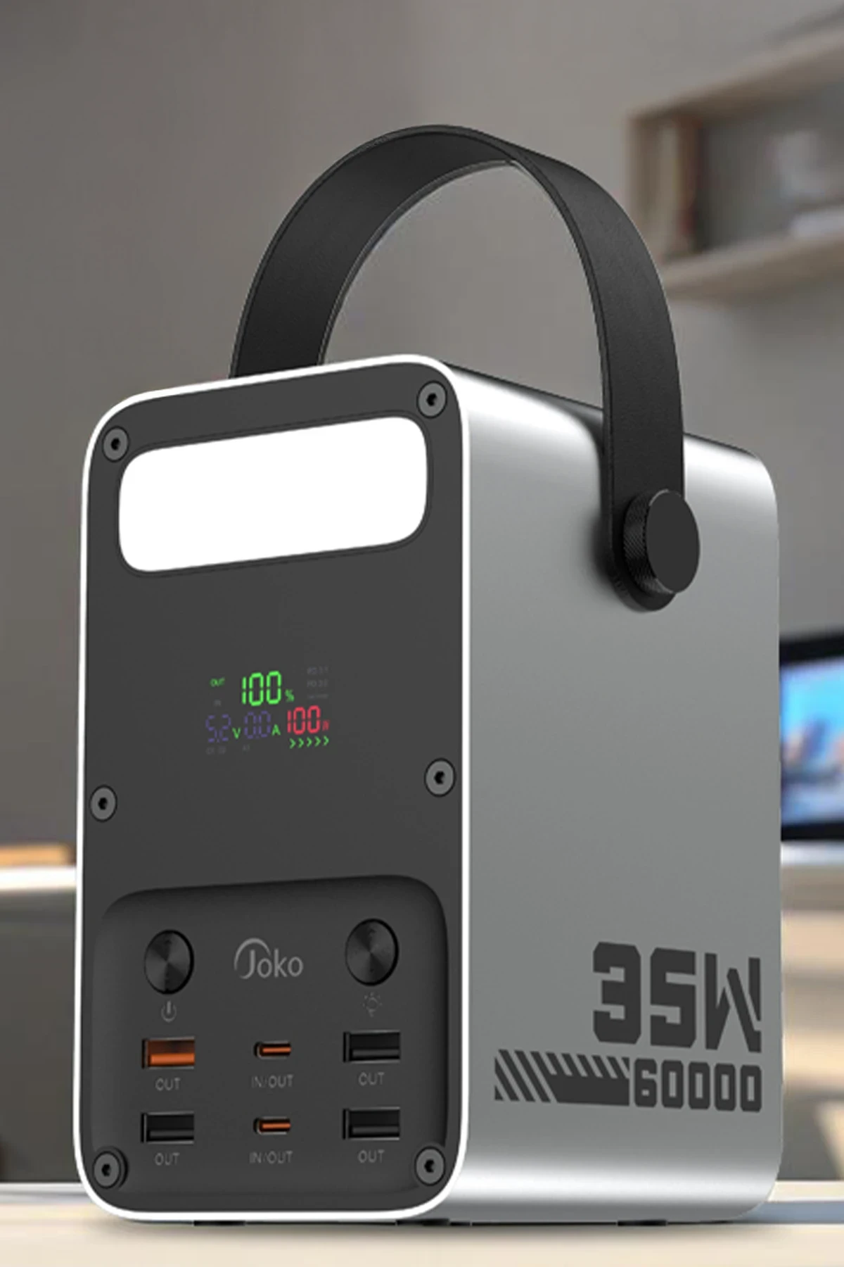 Joko J52 80.000 mAh Dijital Şarj Göstergeli Led Işıklı 35W PD Powerbank - Gümüş — görsel 5