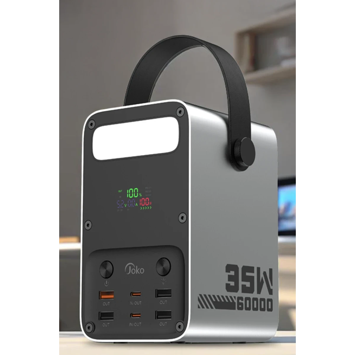 Joko J52 80.000 mAh Dijital Şarj Göstergeli Led Işıklı 35W PD Powerbank - Gümüş — görsel 11