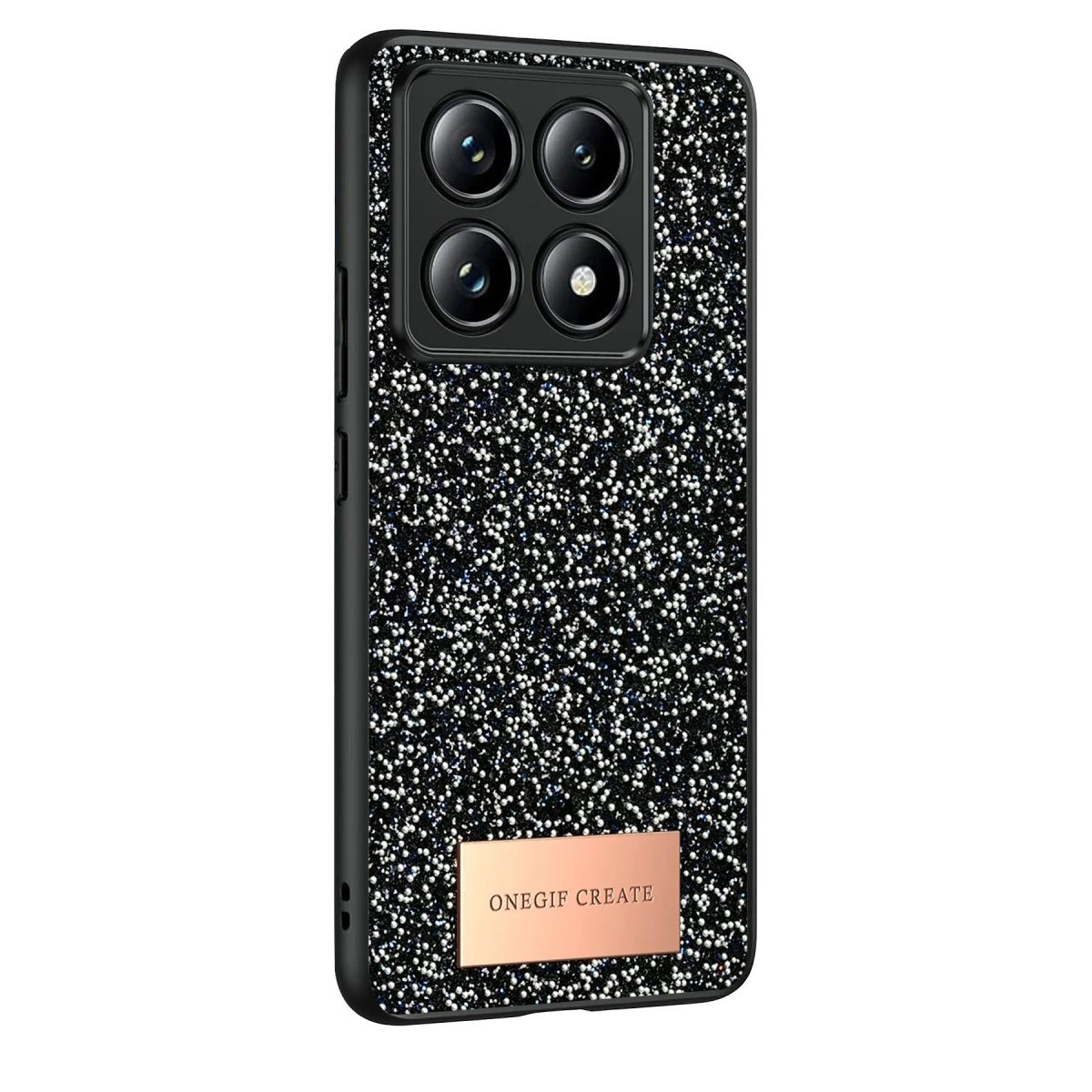 Onegif Xiaomi Mi 14T Pro Bright Simli Kapak - Siyah