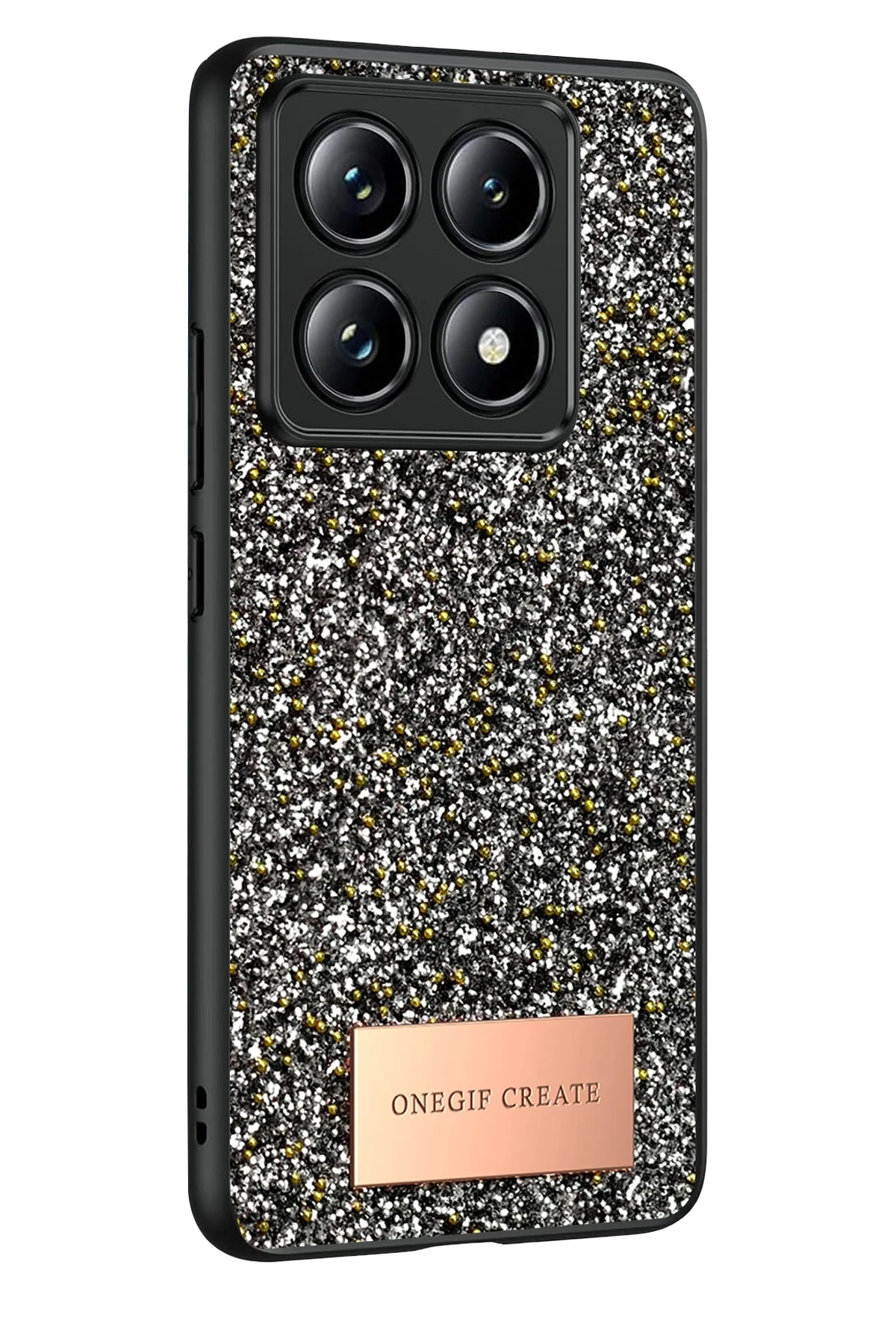 Onegif Xiaomi Mi 14T Pro Bright Simli Kapak - Gümüş